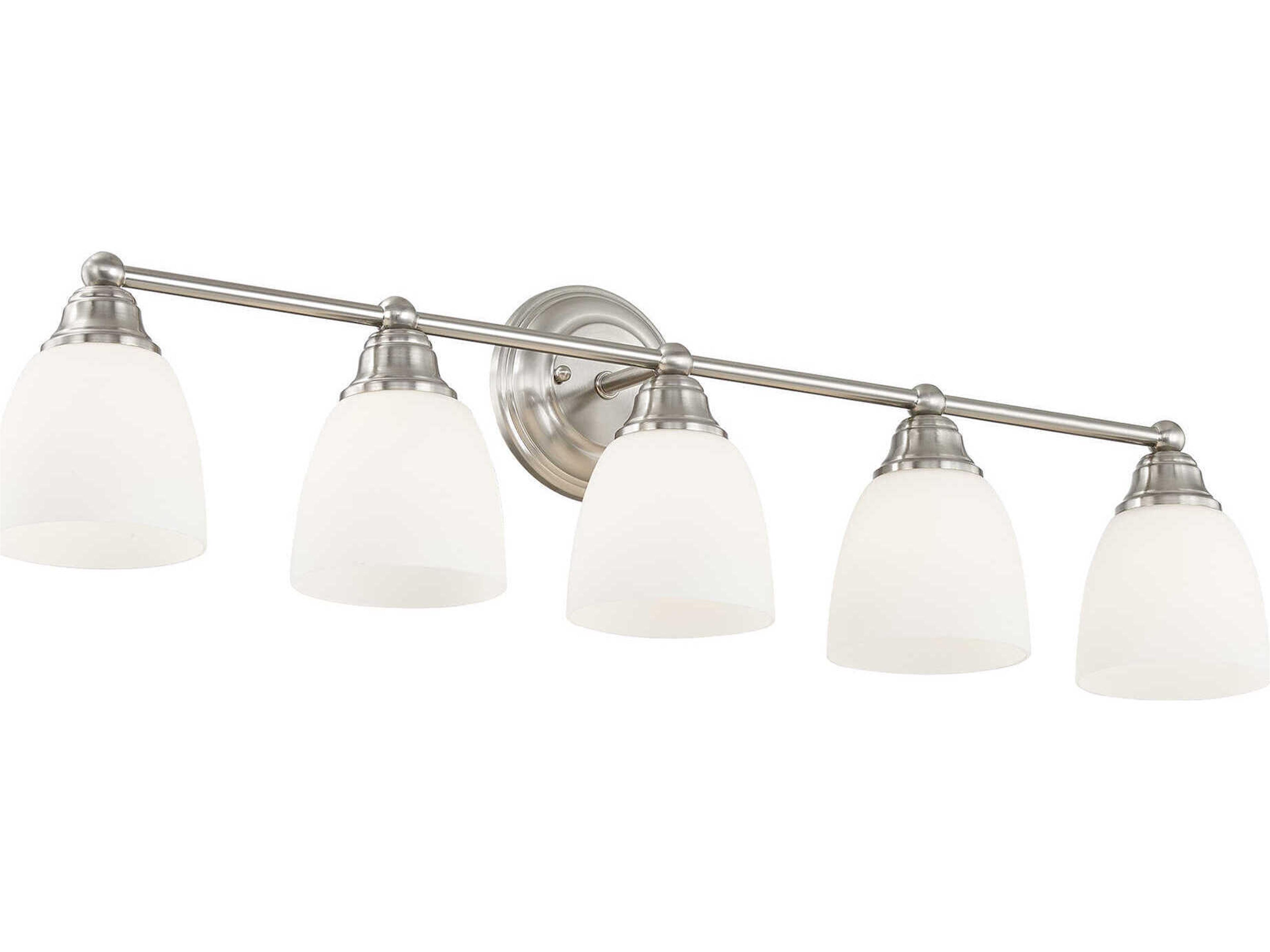 Livex Lighting Somerville 5-Light Brushed Nickel Glass Vanity Light