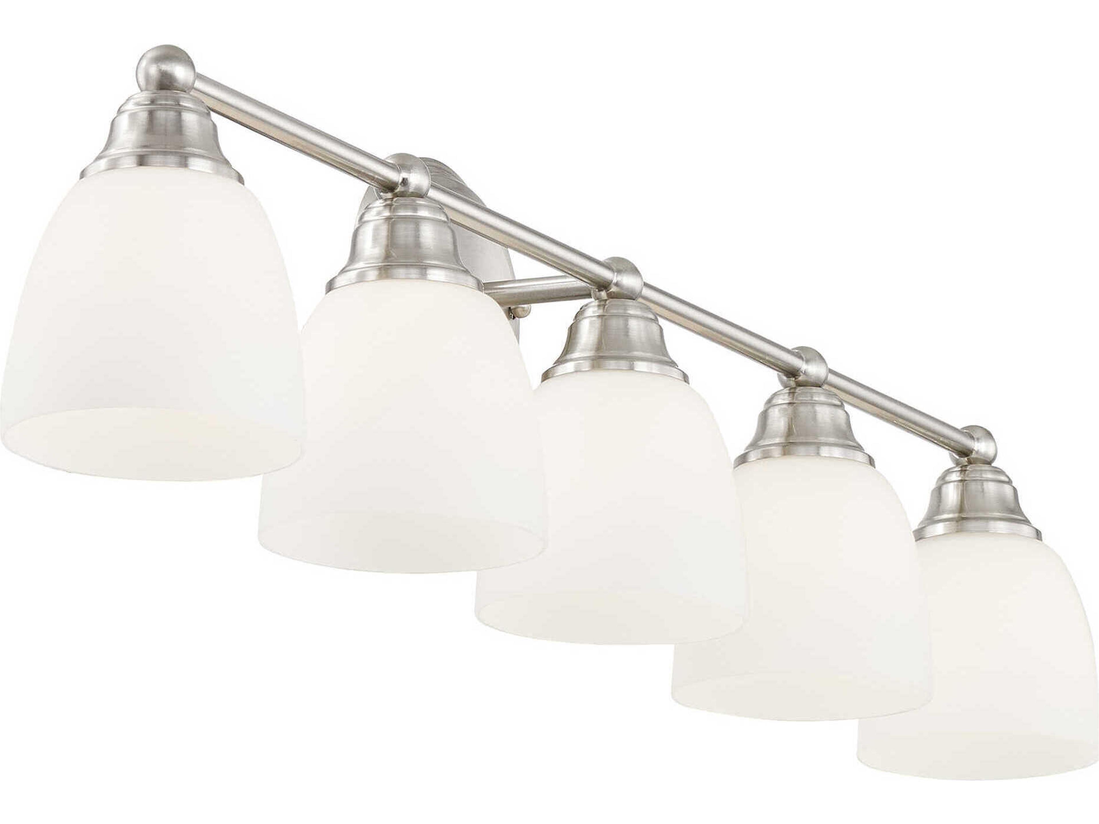 Livex Lighting Somerville 5-Light Brushed Nickel Glass Vanity Light
