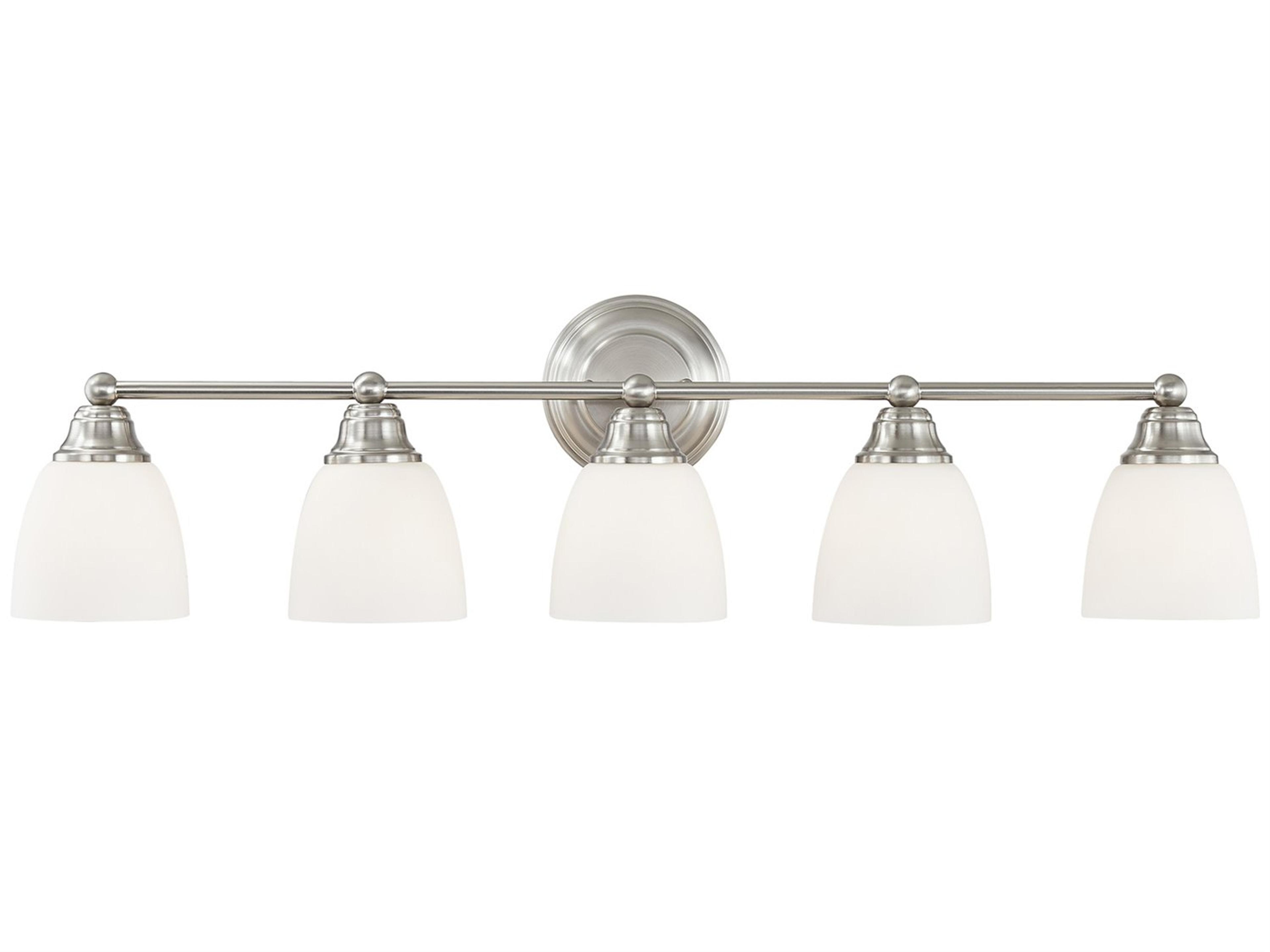 Livex Lighting Somerville 5-Light Brushed Nickel Glass Vanity Light