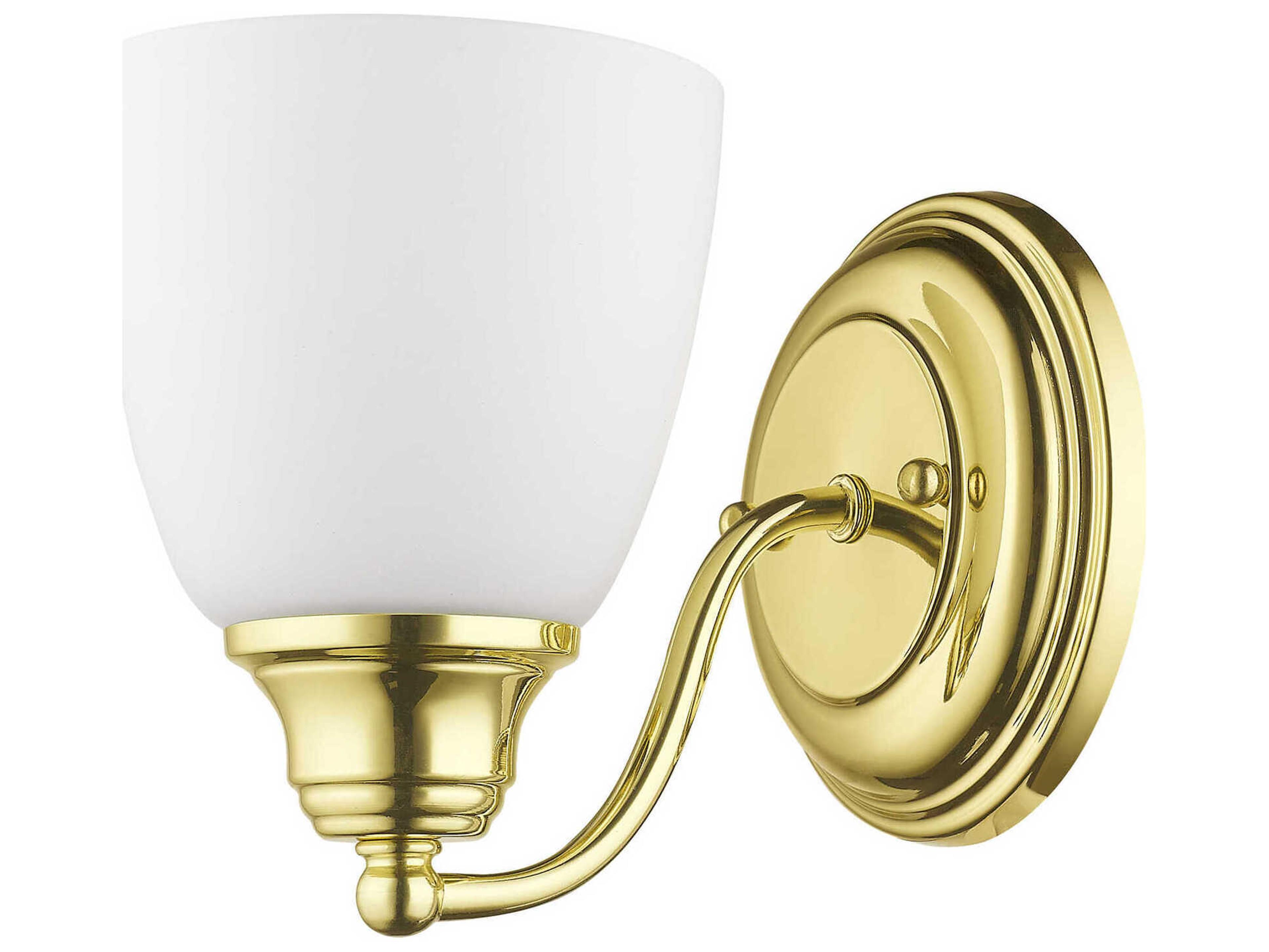 Livex Lighting Somerville 1-Light Polished Brass Glass Wall Sconce