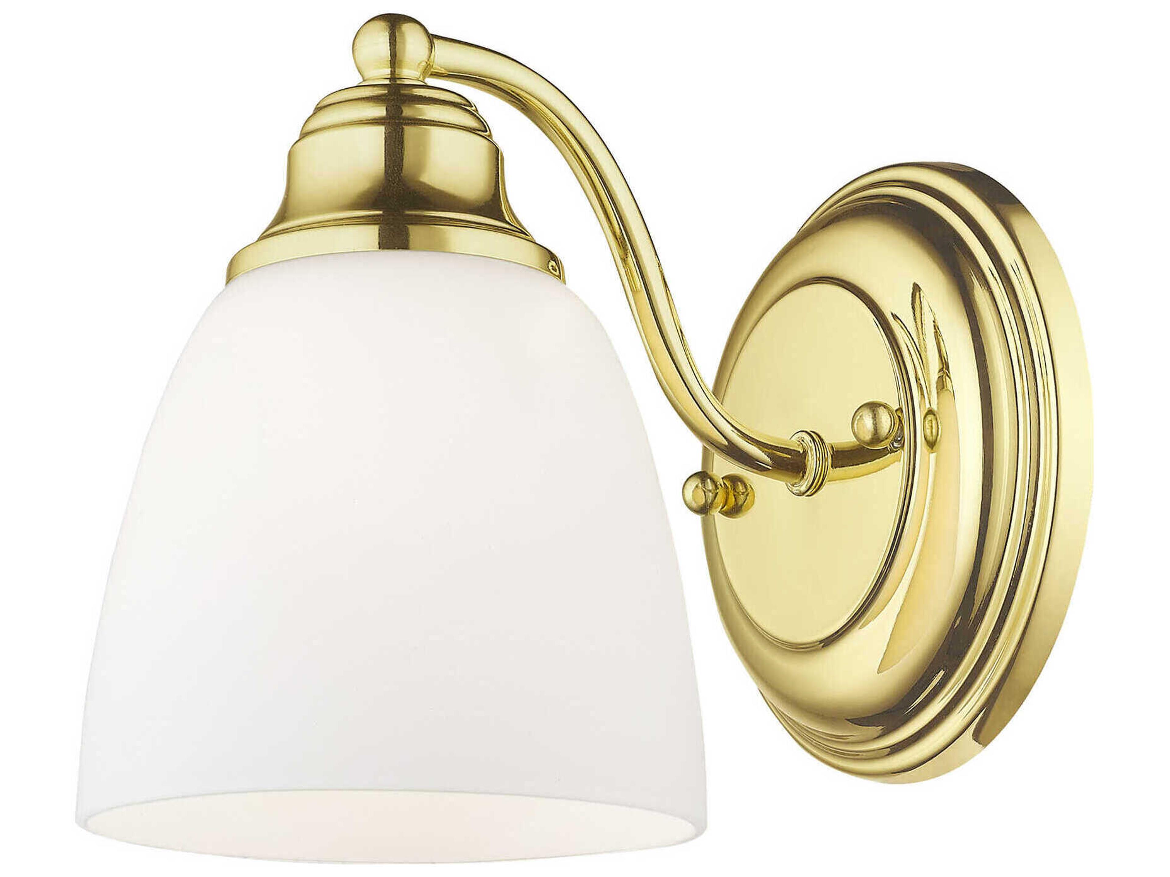 Livex Lighting Somerville 1-Light Polished Brass Glass Wall Sconce