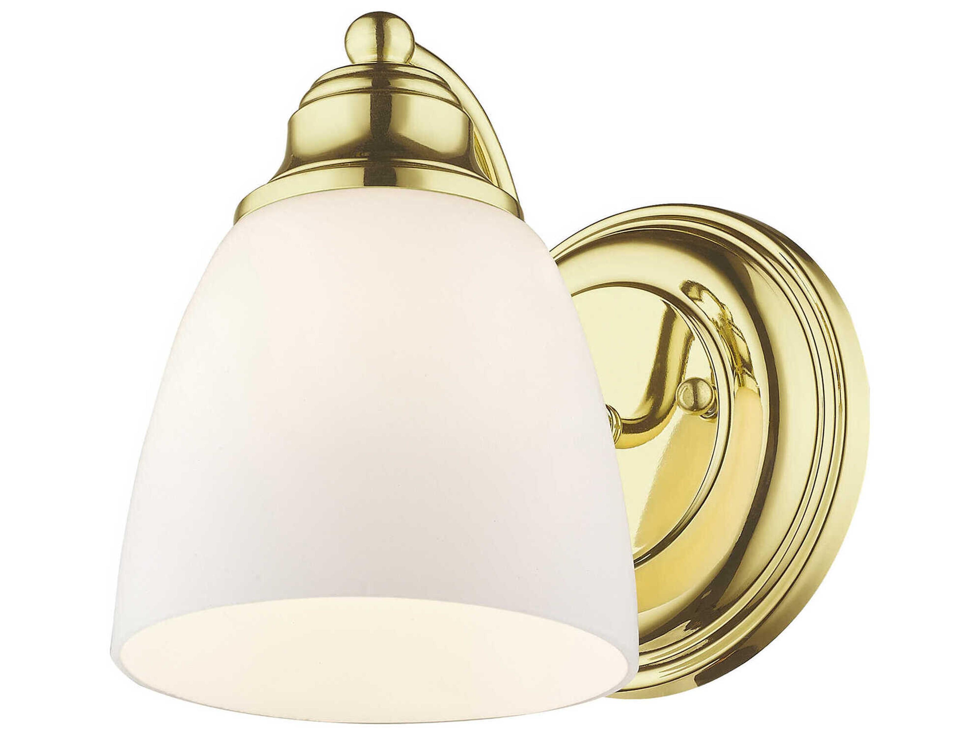 Livex Lighting Somerville 1-Light Polished Brass Glass Wall Sconce