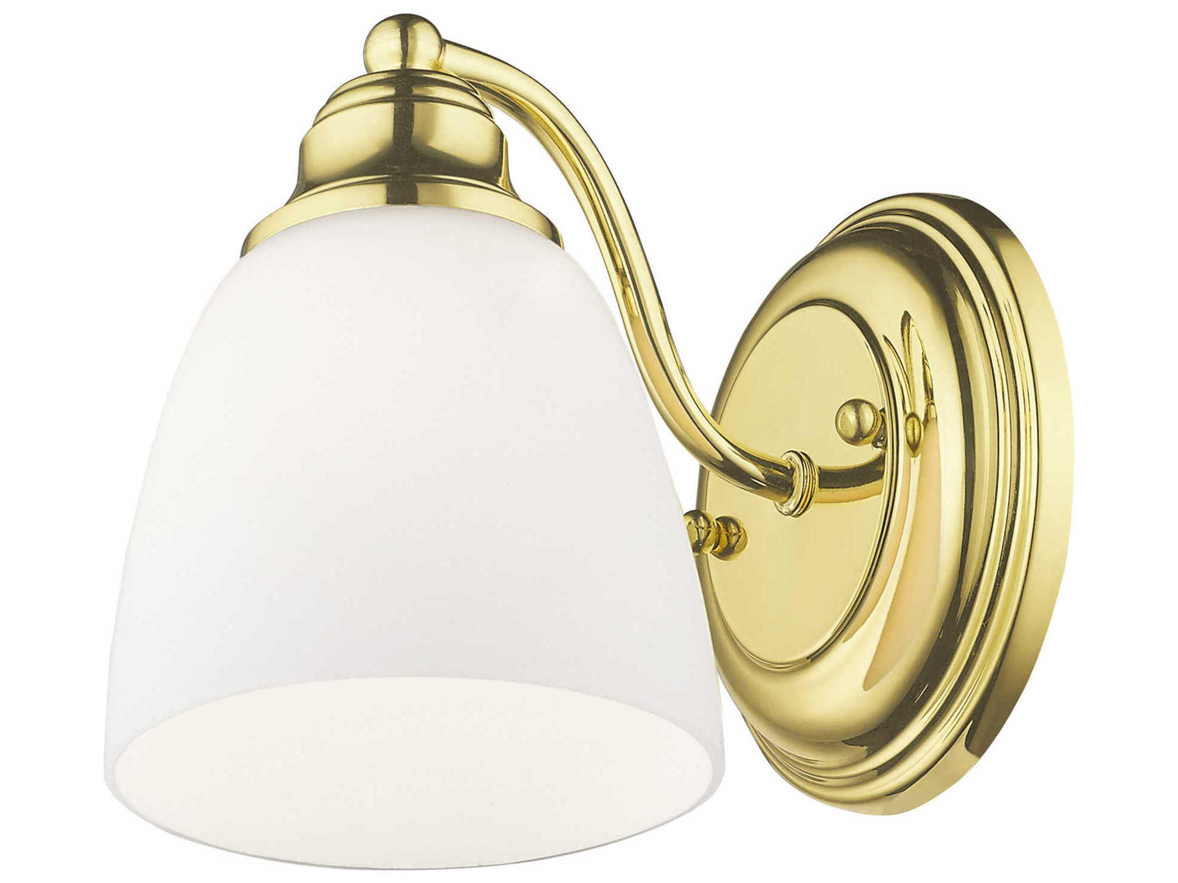 Livex Lighting Somerville 1-Light Polished Brass Glass Wall Sconce