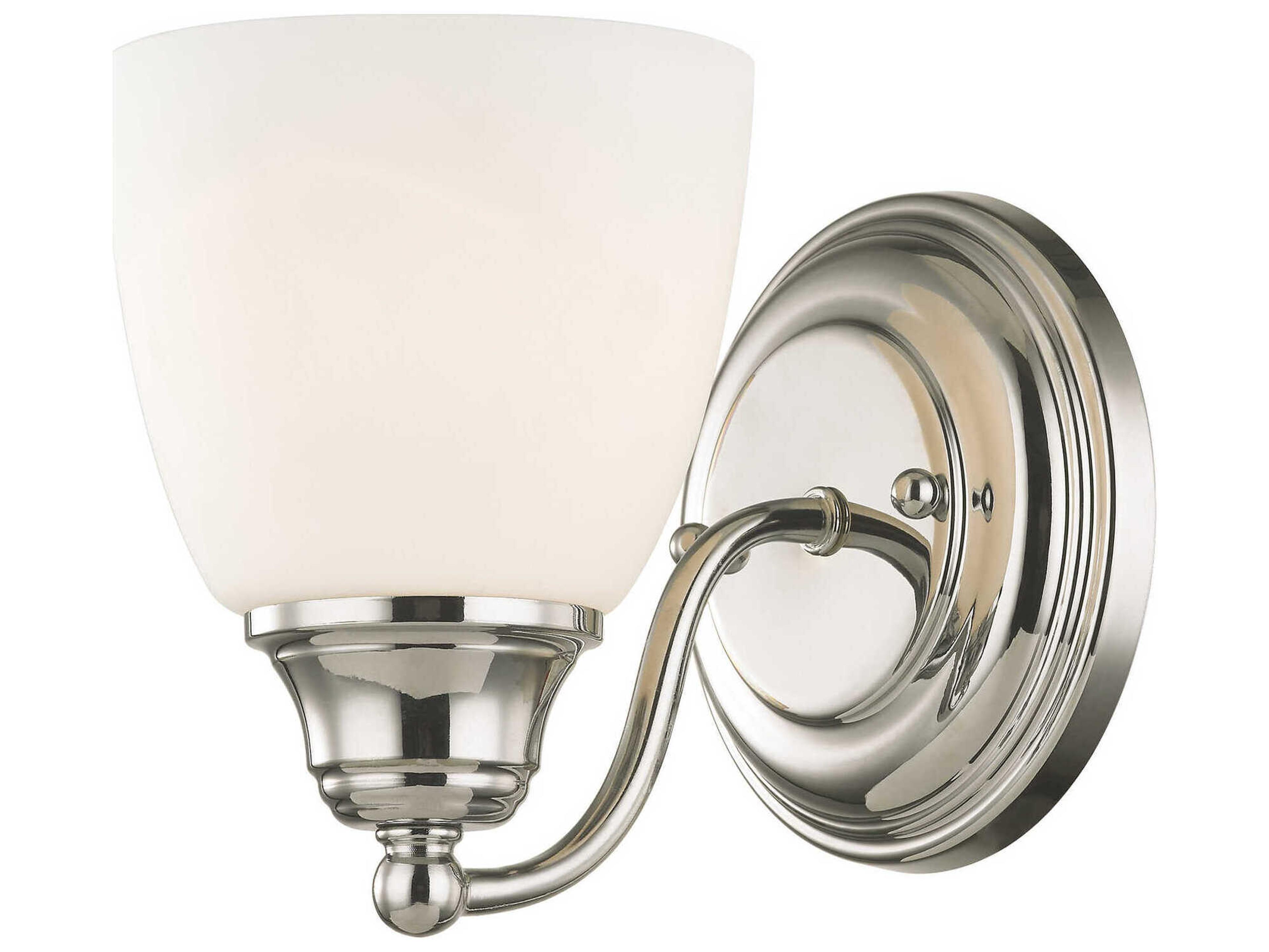 Livex Lighting Somerville 1-Light Polished Chrome Glass Wall Sconce