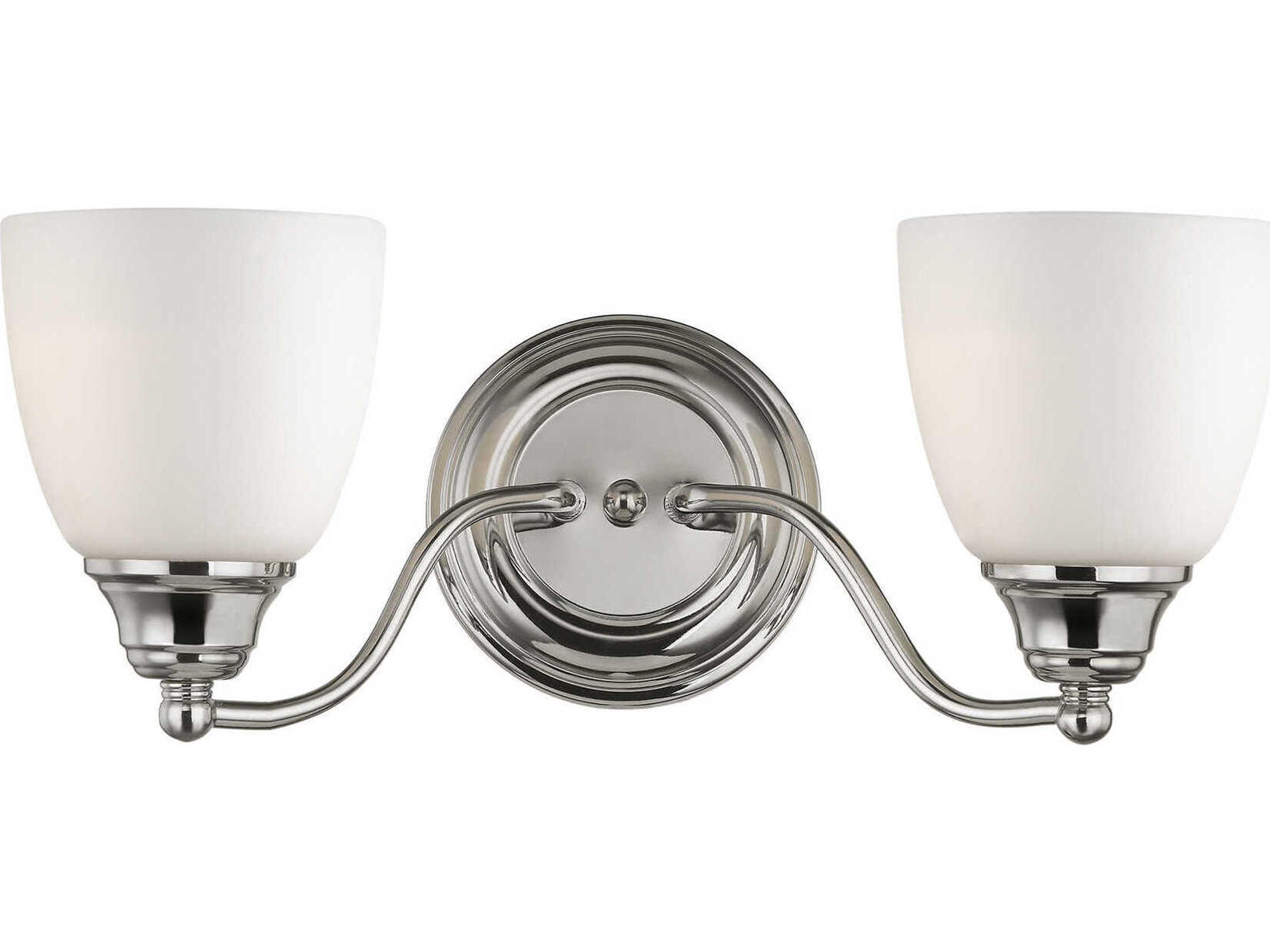 Livex Lighting Somerville 2-Light Polished Chrome Glass Vanity Light