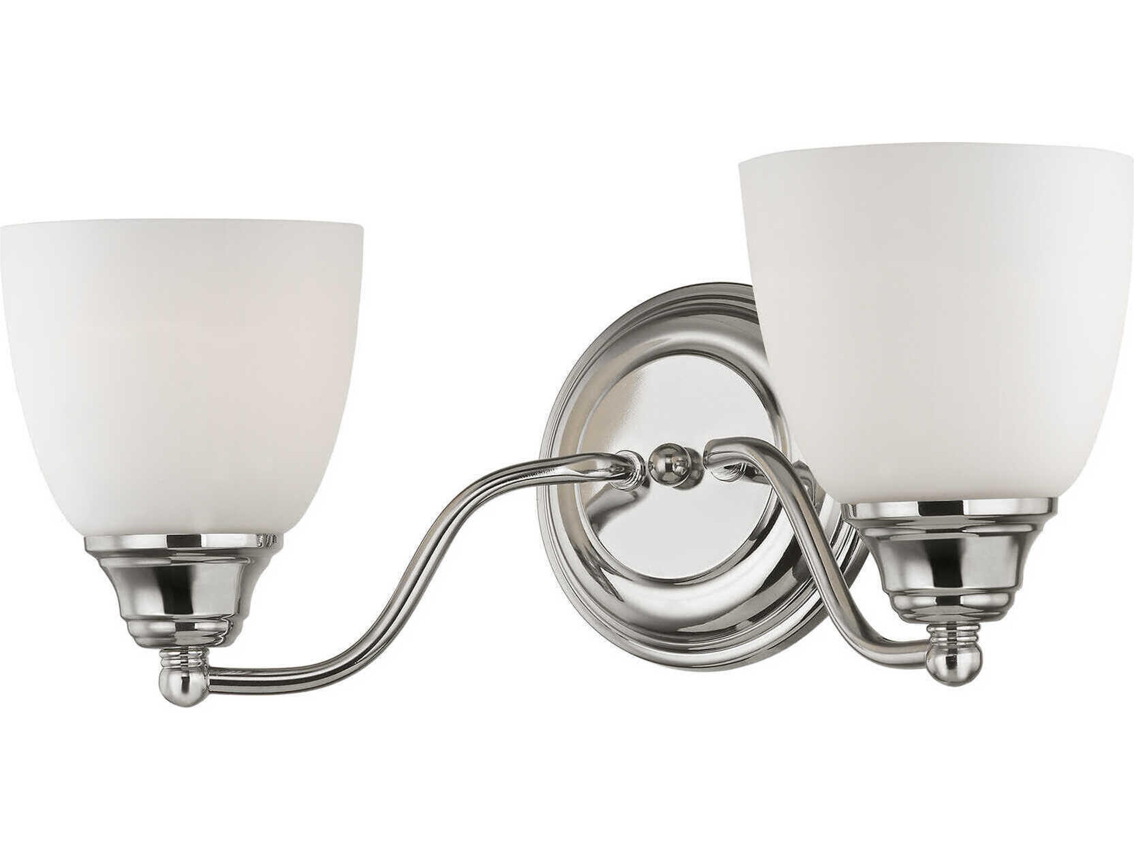 Livex Lighting Somerville 2-Light Polished Chrome Glass Vanity Light
