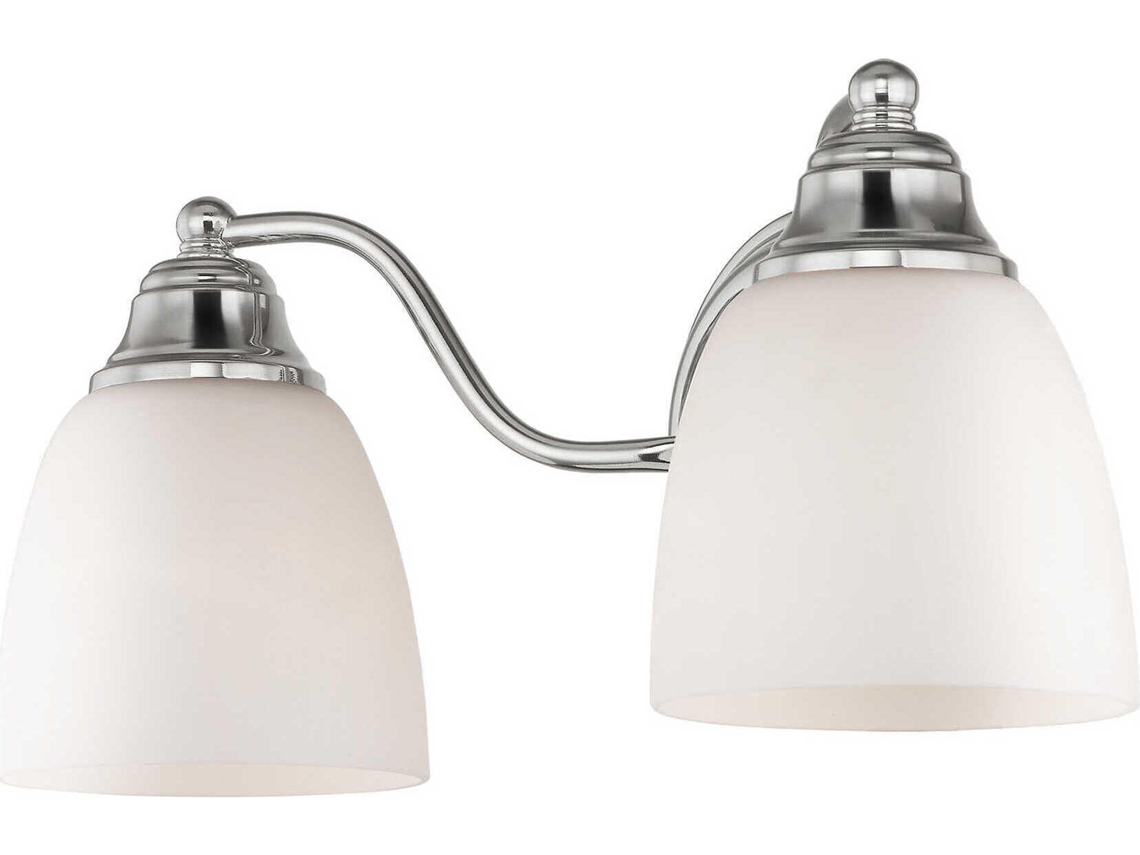 Livex Lighting Somerville 2-Light Polished Chrome Glass Vanity Light
