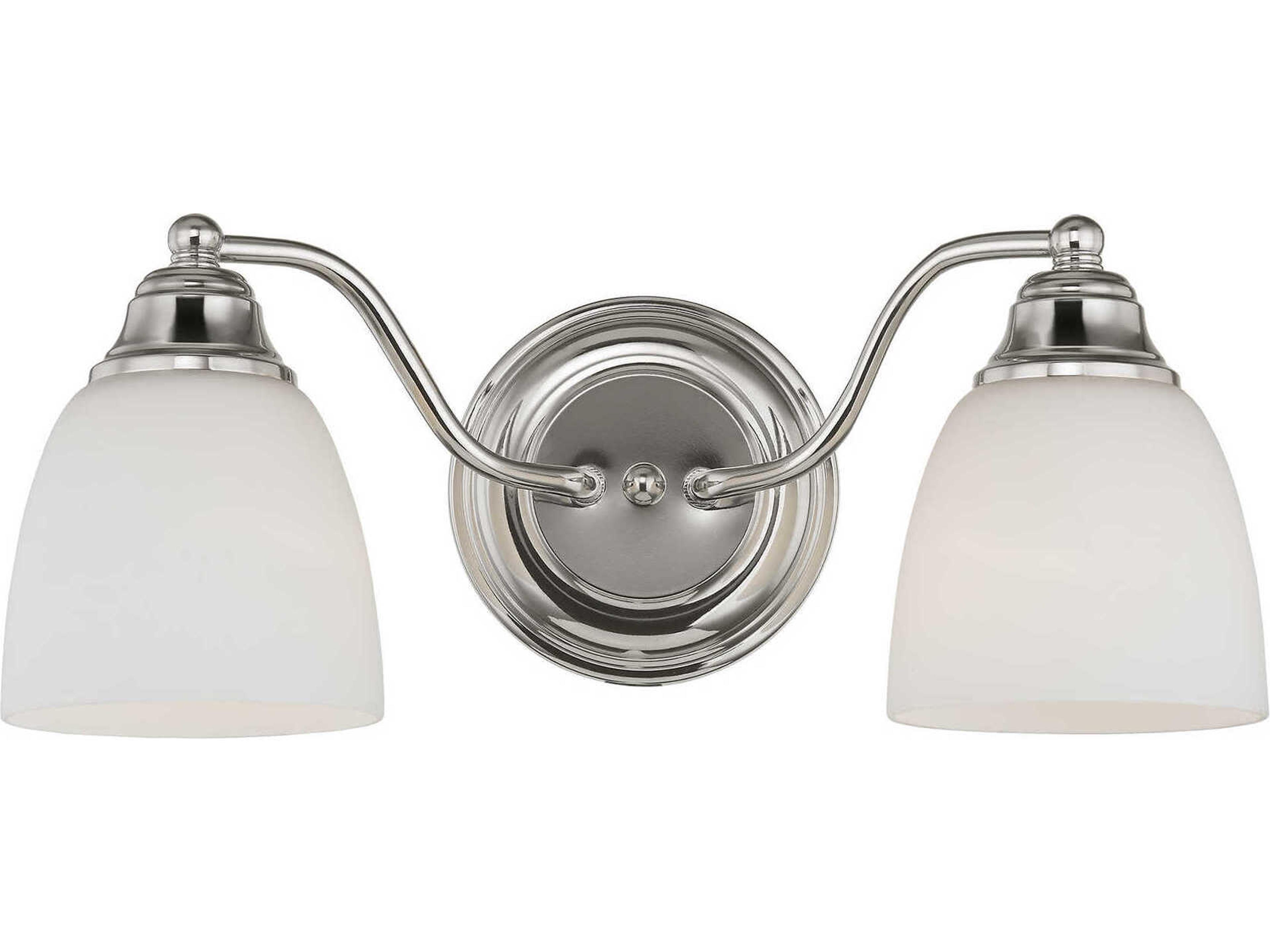 Somerville 2-Light Polished Chrome Glass Vanity Light