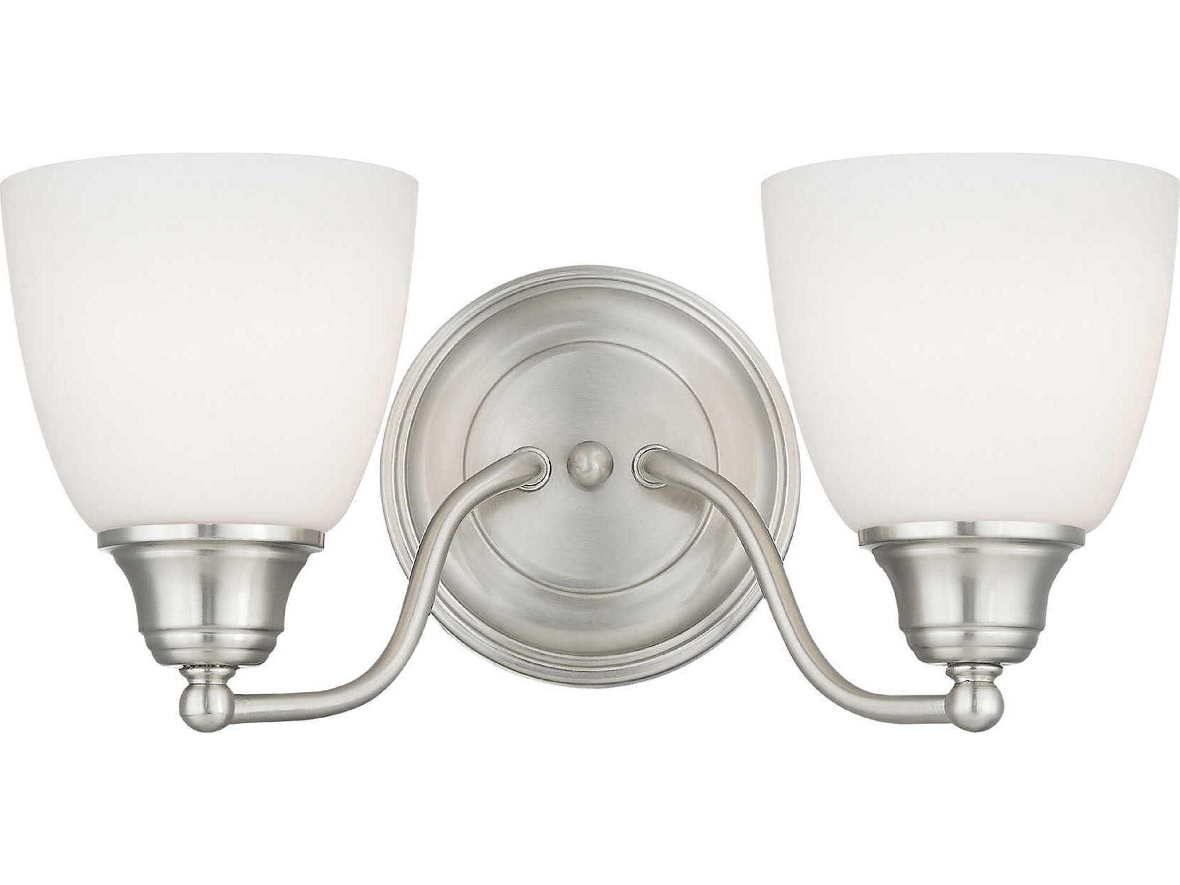 Somerville 2-Light Brushed Nickel Glass Vanity Light