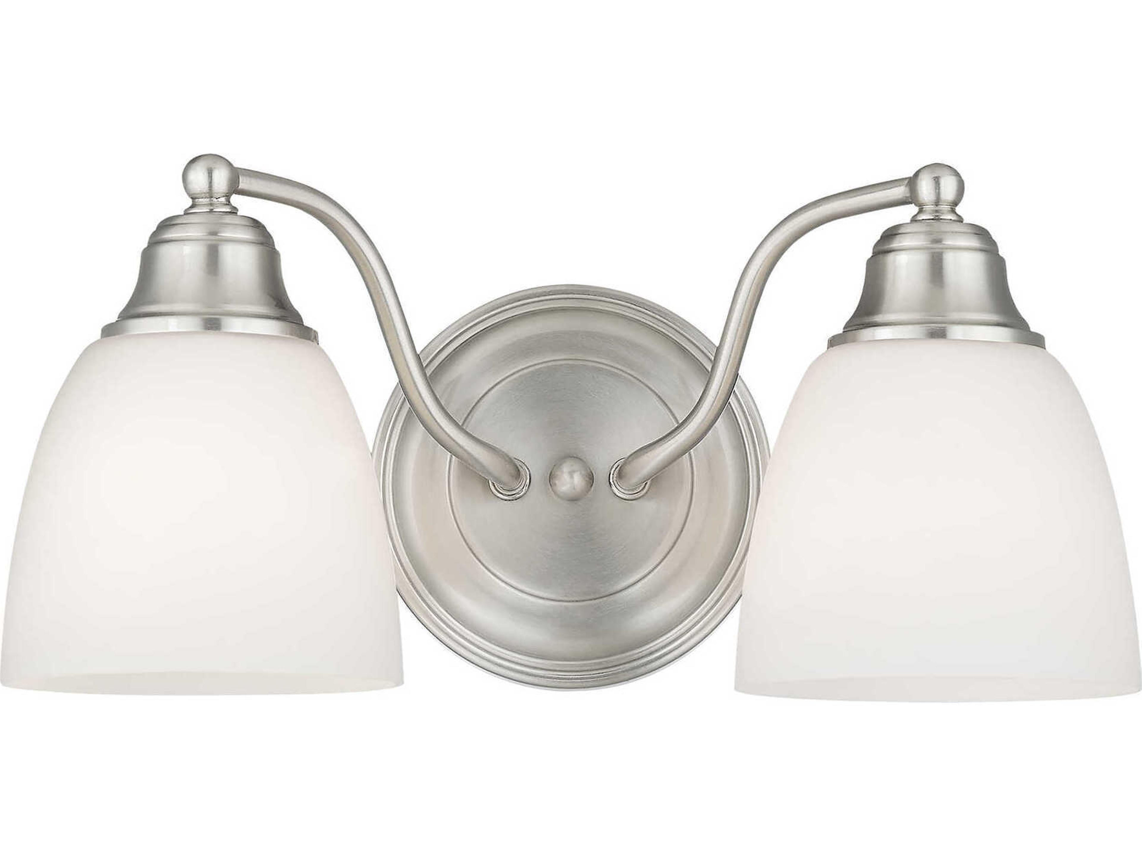 Livex Lighting Somerville 2-Light Brushed Nickel Glass Vanity Light