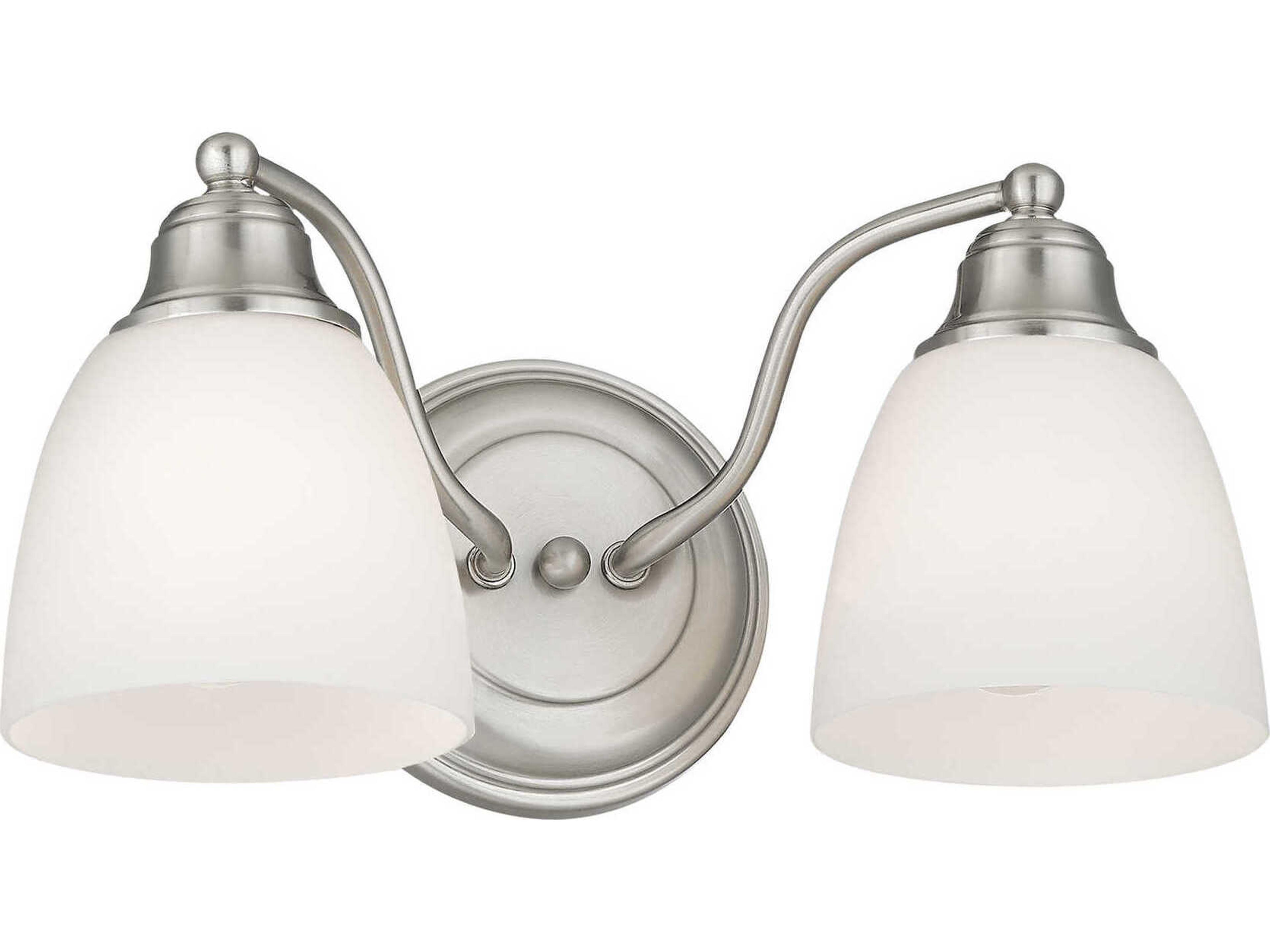 Livex Lighting Somerville 2-Light Brushed Nickel Glass Vanity Light