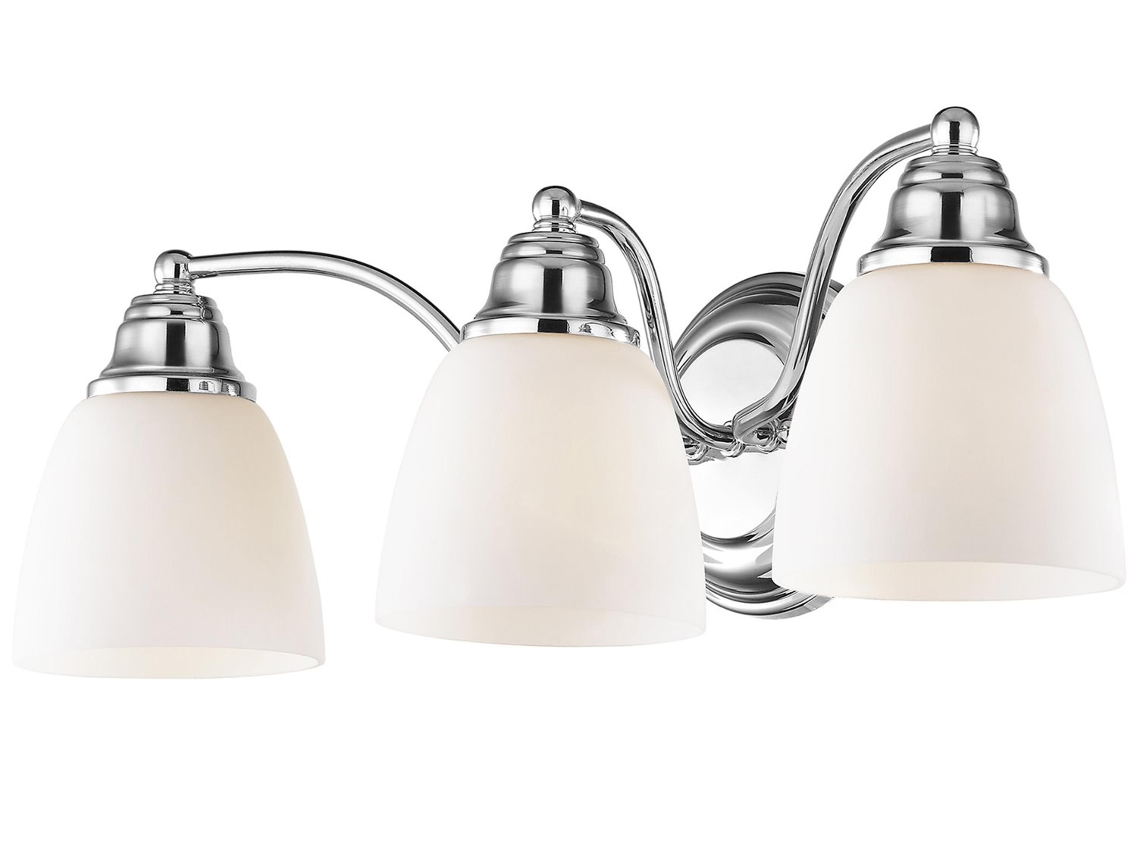 Livex Lighting Somerville 3-Light Polished Chrome Glass Vanity Light