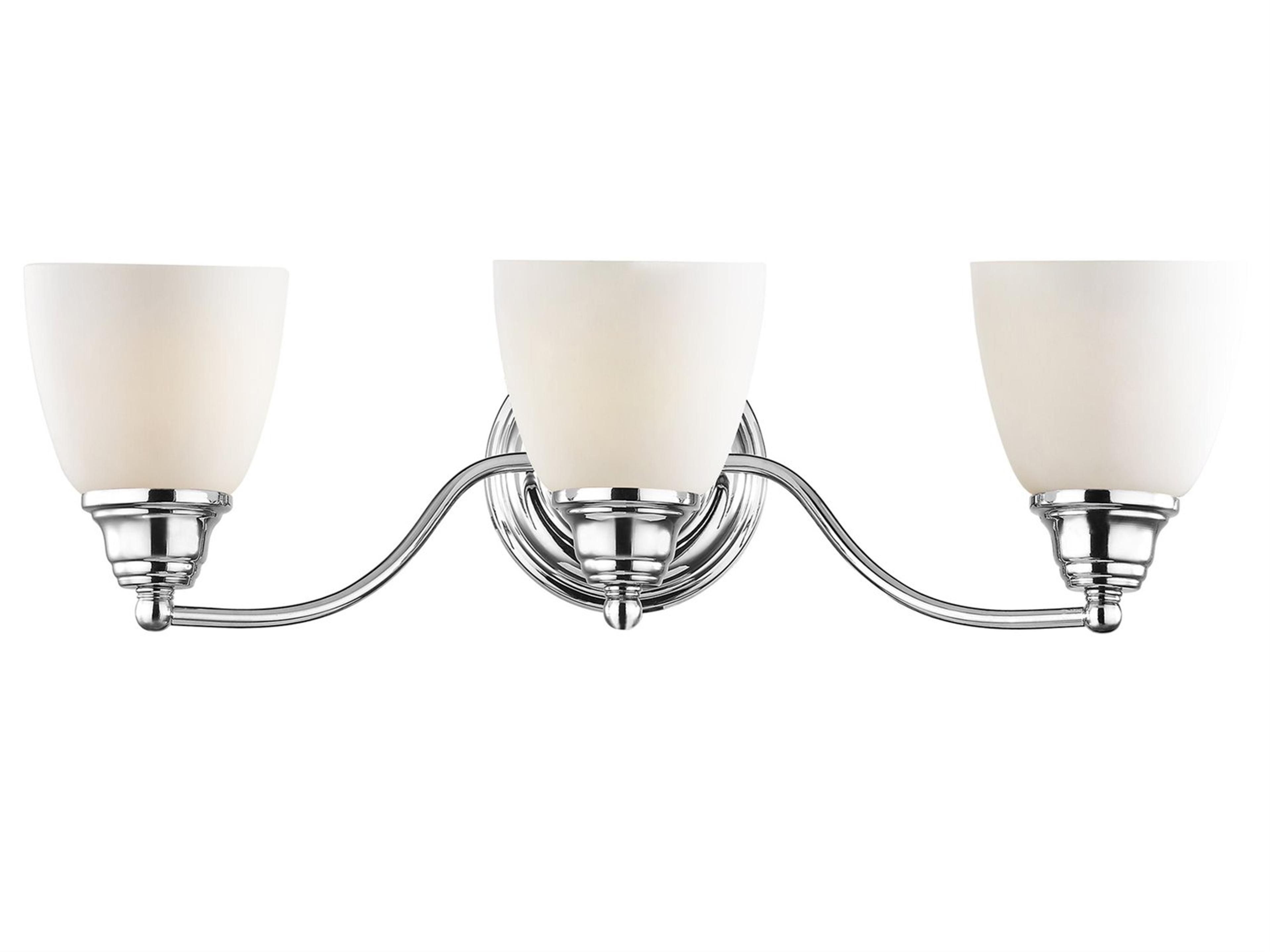 Somerville 3-Light Polished Chrome Glass Vanity Light