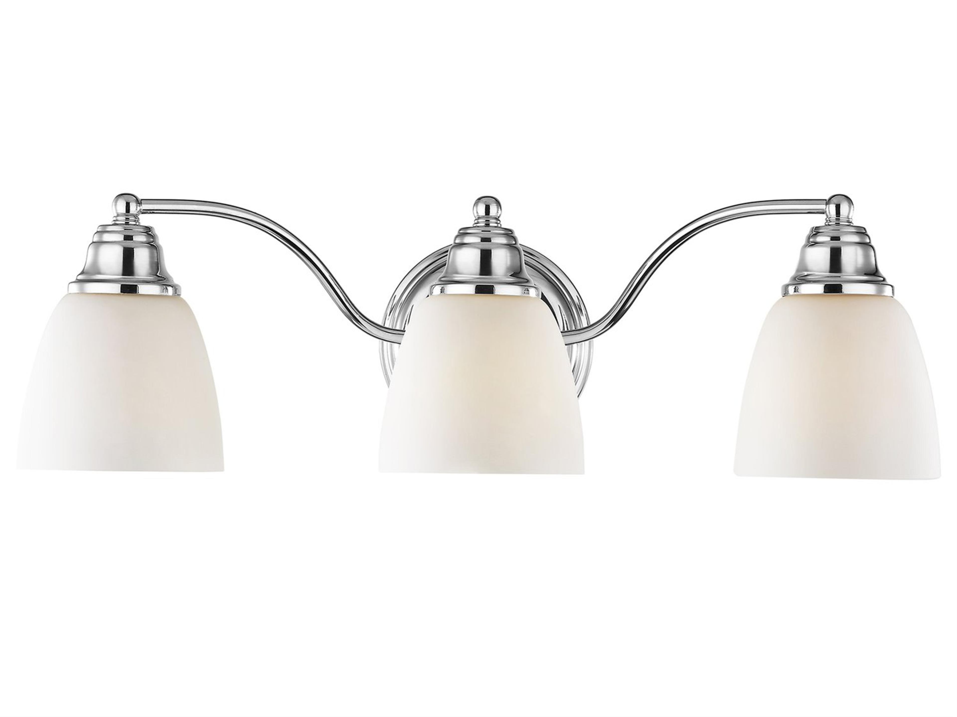 Livex Lighting Somerville 3-Light Polished Chrome Glass Vanity Light