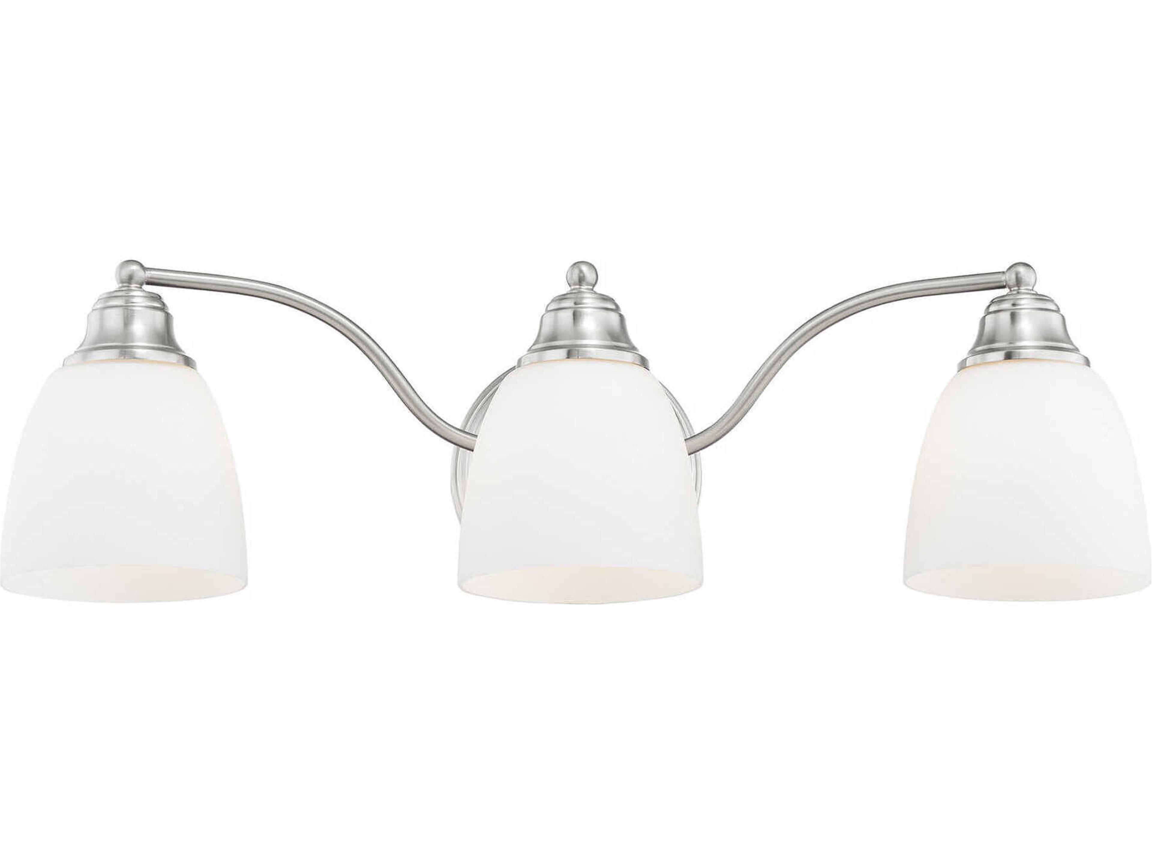 Somerville 3-Light Brushed Nickel Glass Vanity Light