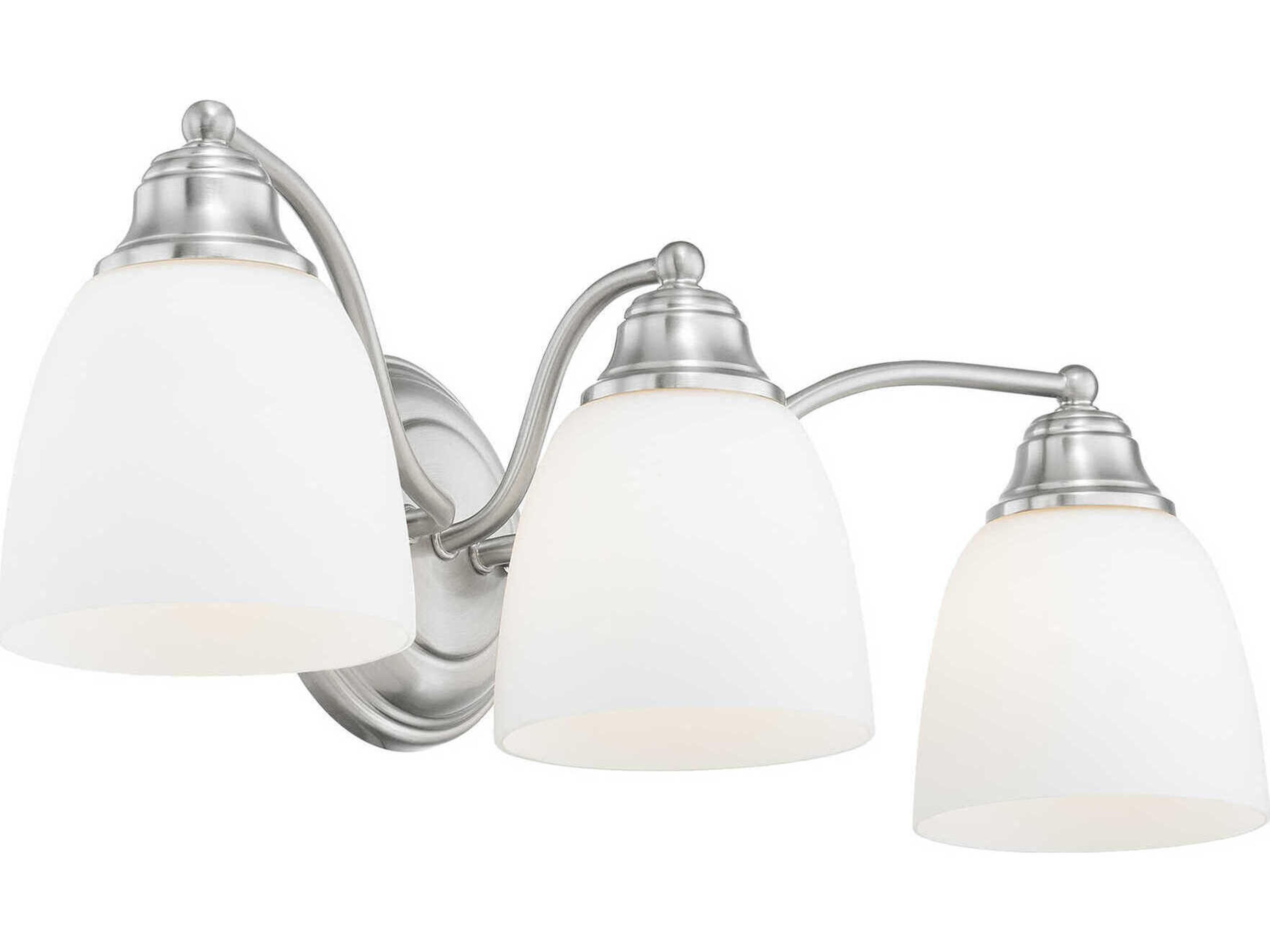 Livex Lighting Somerville 3-Light Brushed Nickel Glass Vanity Light