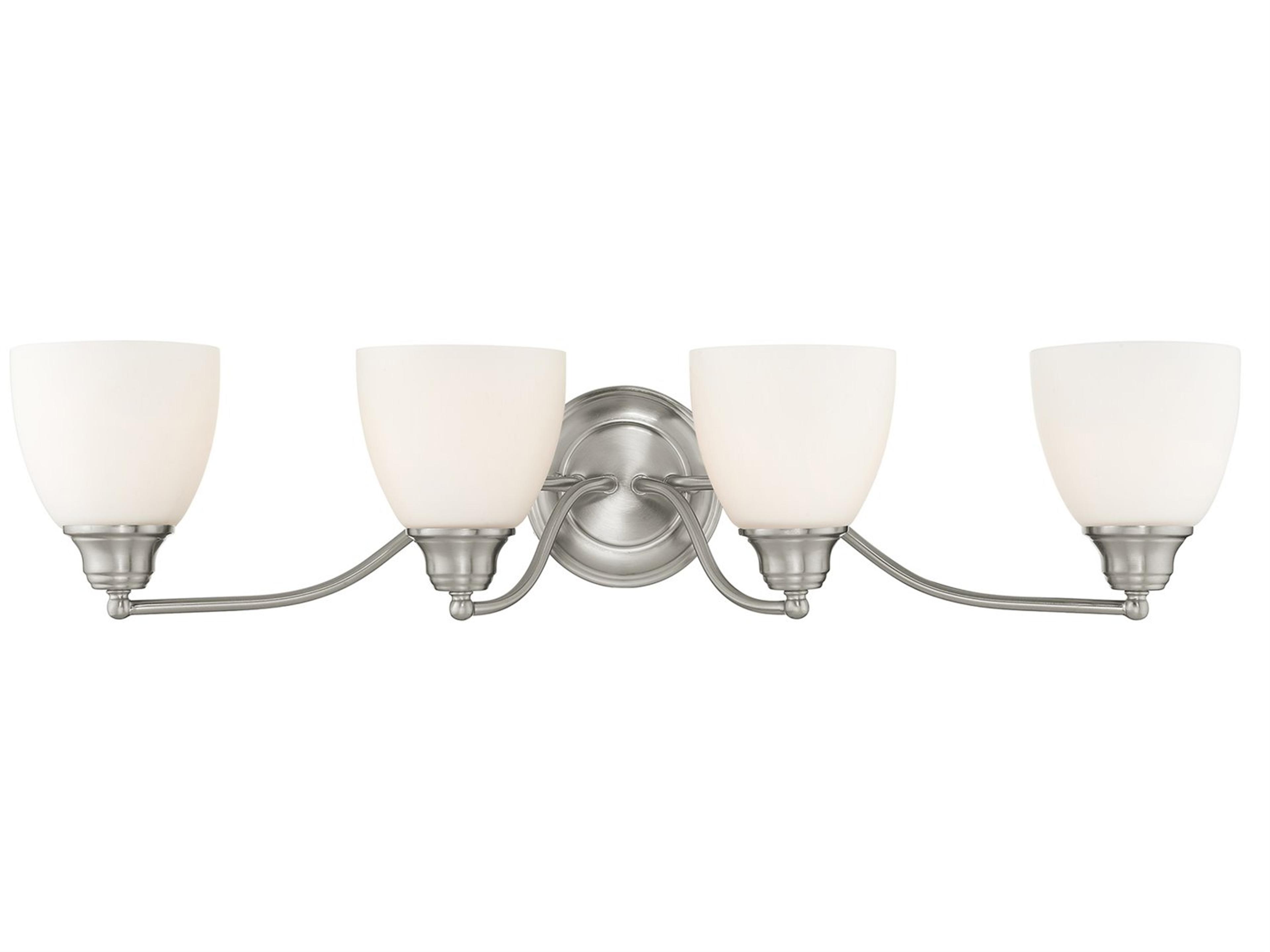 Livex Lighting Somerville 4-Light Brushed Nickel Glass Vanity Light