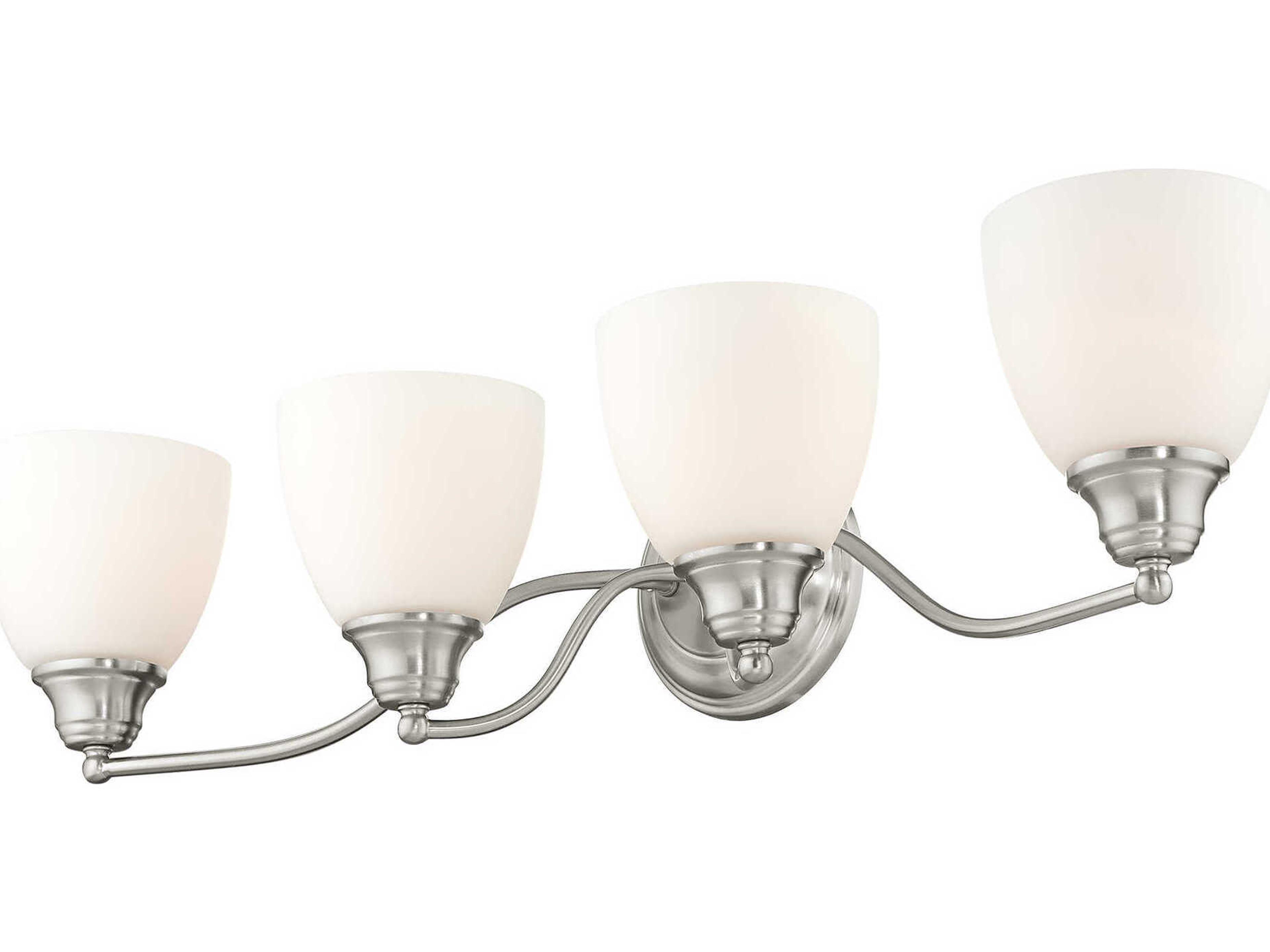 Livex Lighting Somerville 4-Light Brushed Nickel Glass Vanity Light