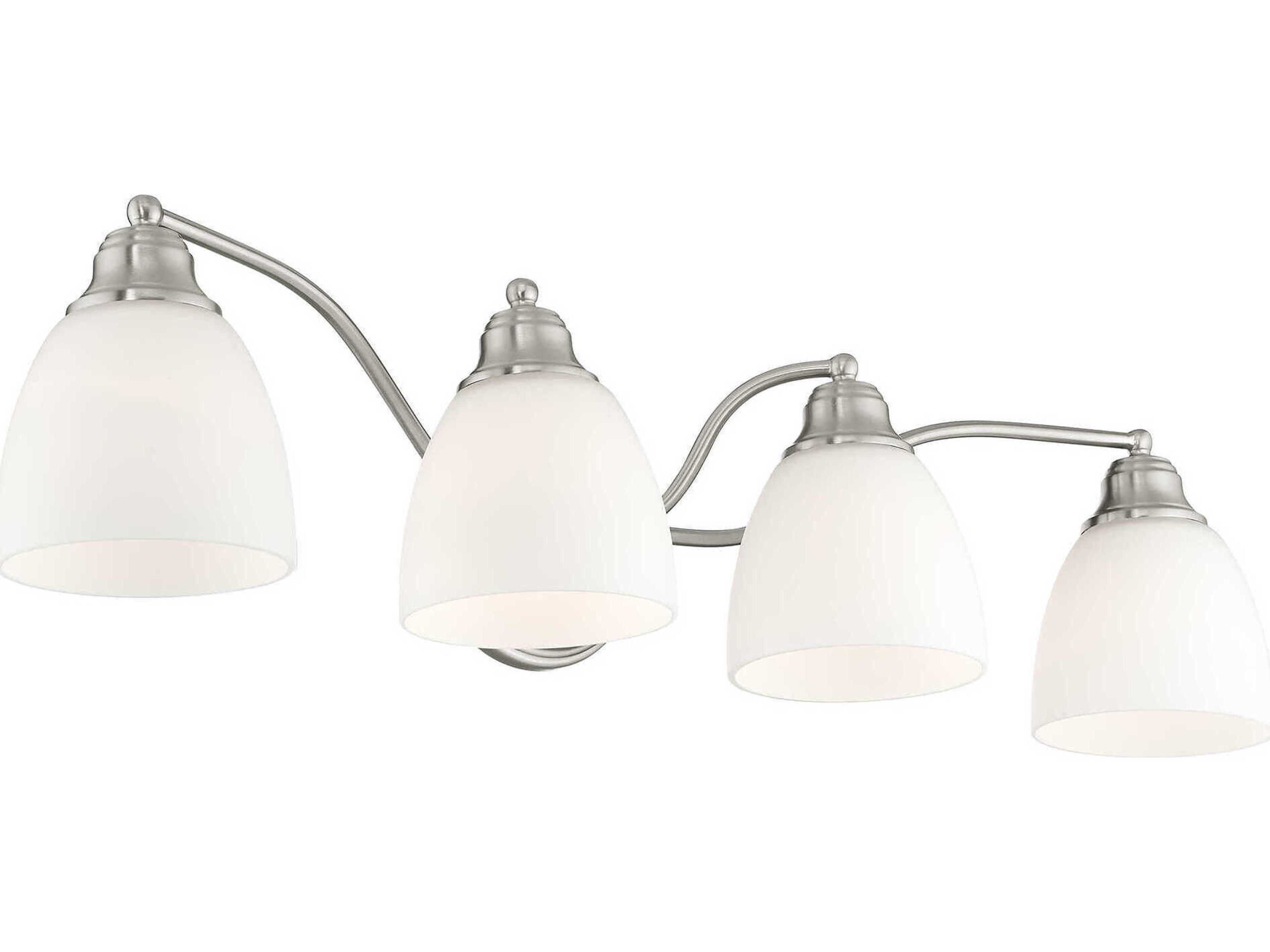 Livex Lighting Somerville 4-Light Brushed Nickel Glass Vanity Light