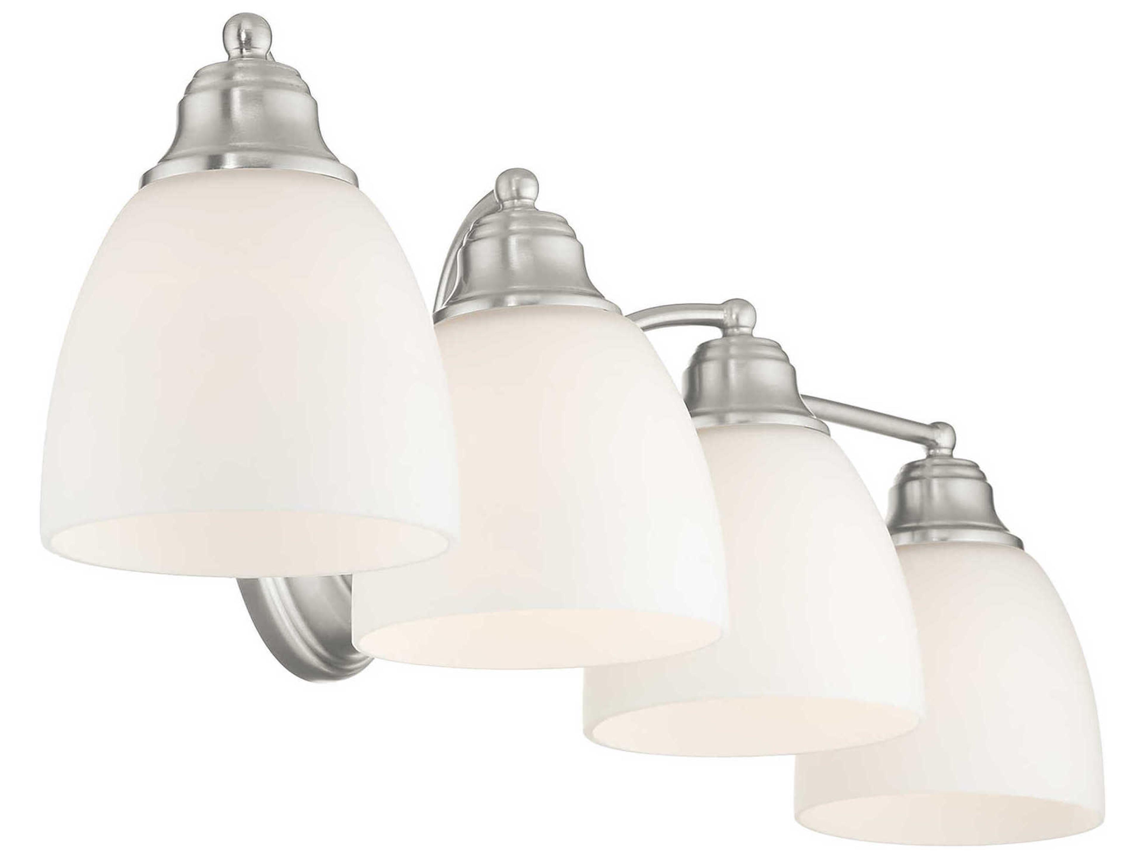 Livex Lighting Somerville 4-Light Brushed Nickel Glass Vanity Light