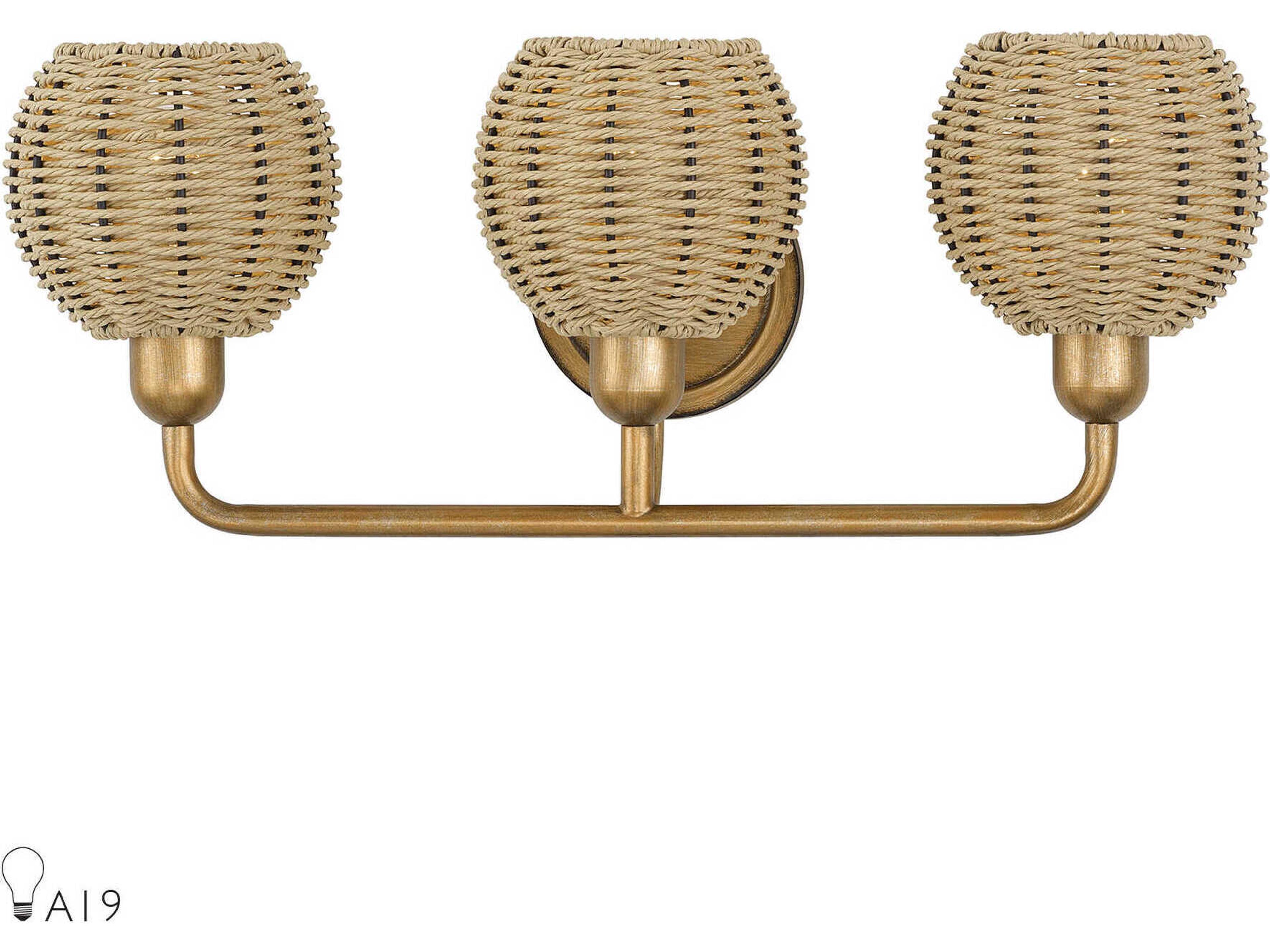 Livex Lighting Summervine 3-Light Antique Gold Leaf Vanity Light