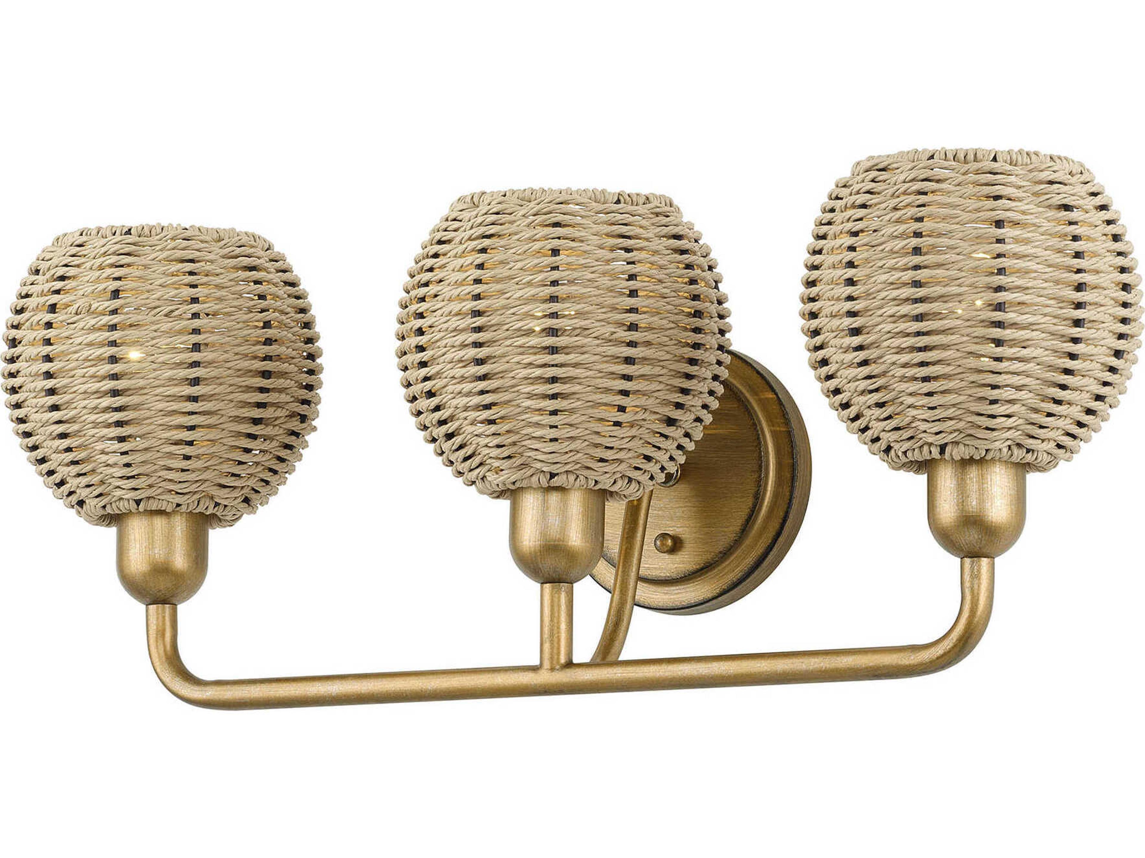 Summervine 3-Light Antique Gold Leaf Vanity Light