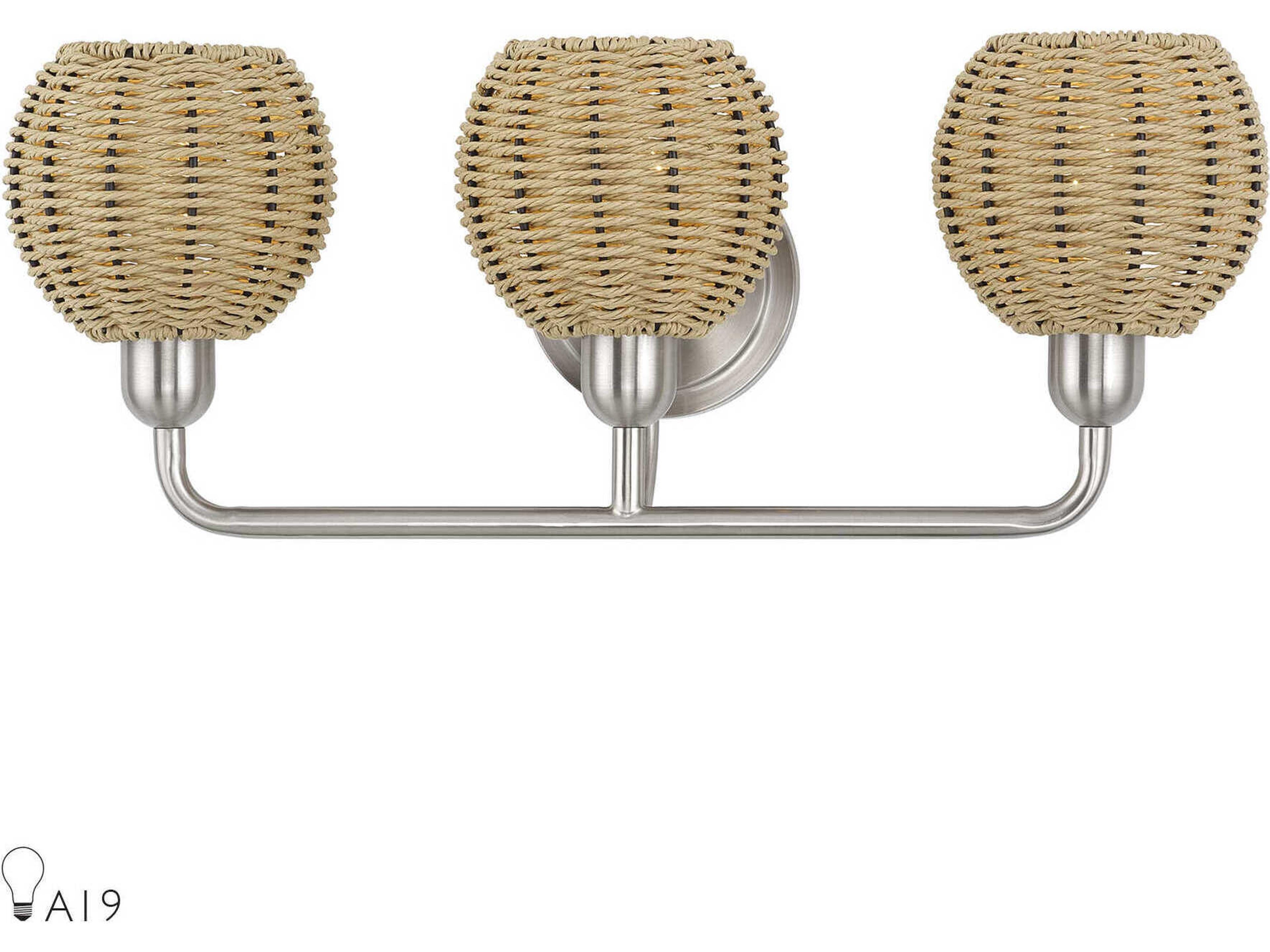 Livex Lighting Summervine 3-Light Brushed Nickel Vanity Light