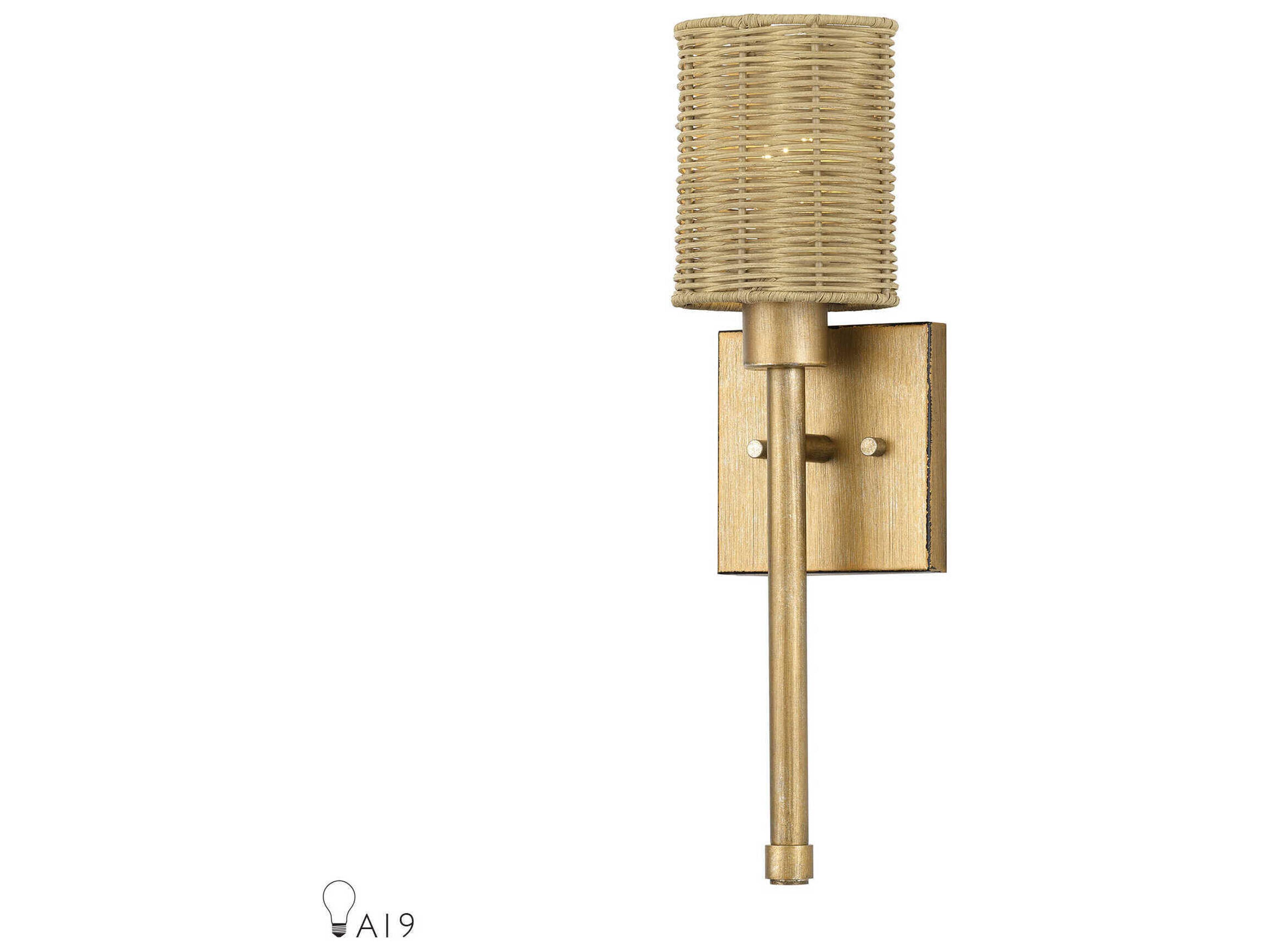 Livex Lighting Weavington 1-Light Antique Gold Leaf Wall Sconce