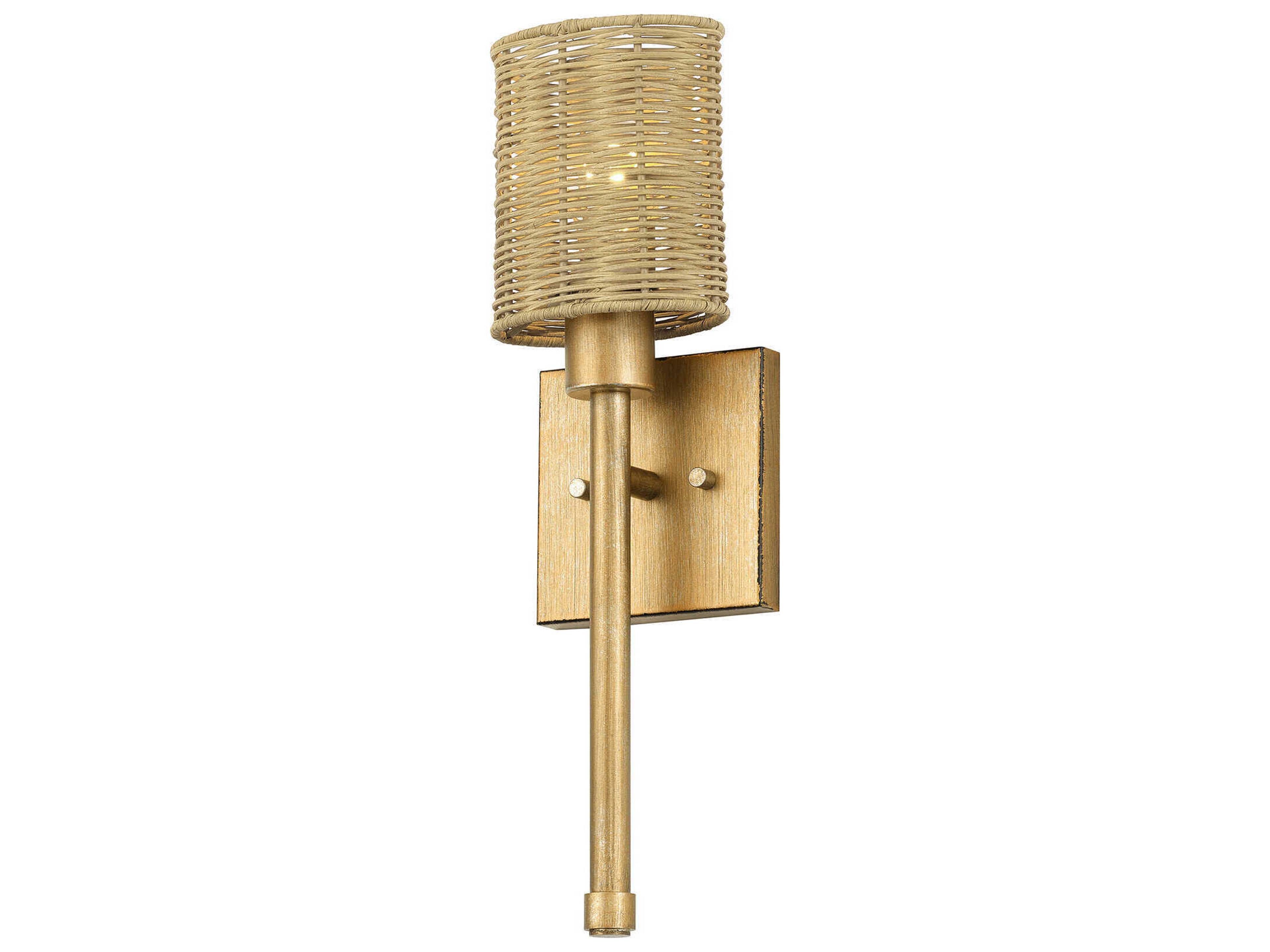 Weavington 1-Light Antique Gold Leaf Wall Sconce