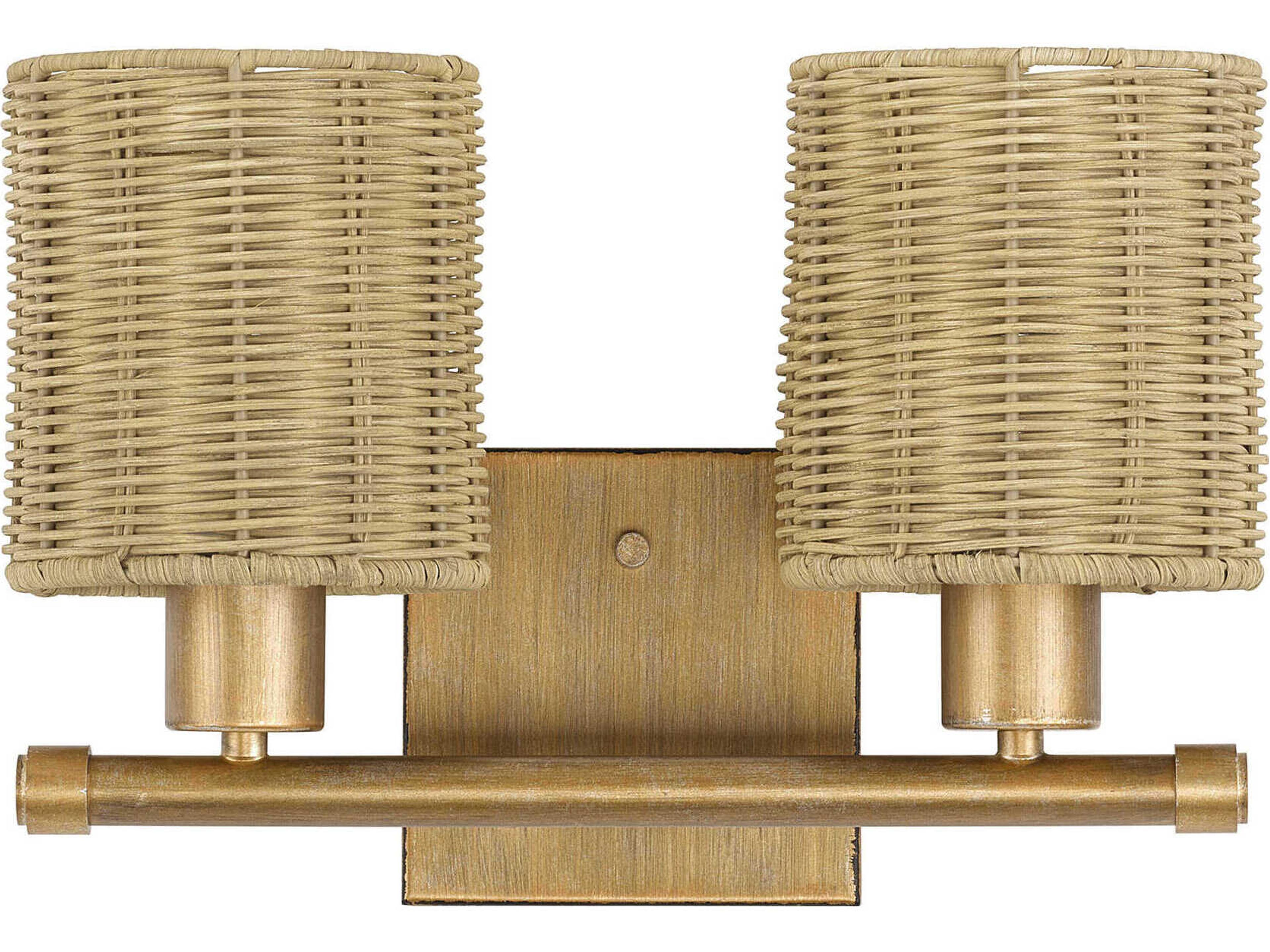 Livex Lighting Weavington 2-Light Antique Gold Leaf Vanity Light