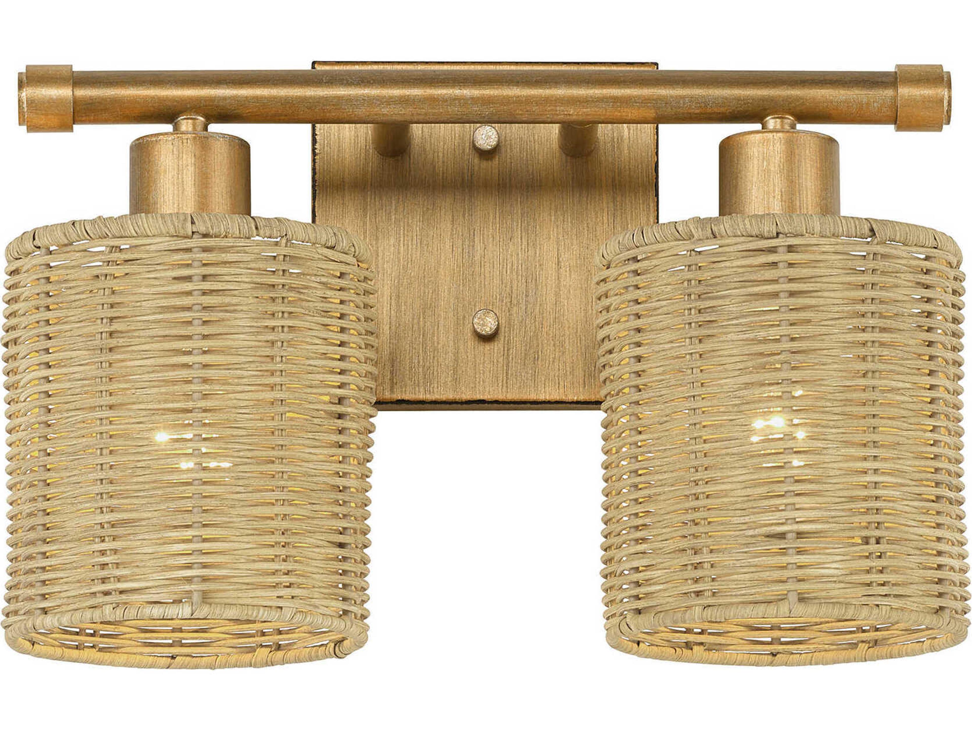 Livex Lighting Weavington 2-Light Antique Gold Leaf Vanity Light