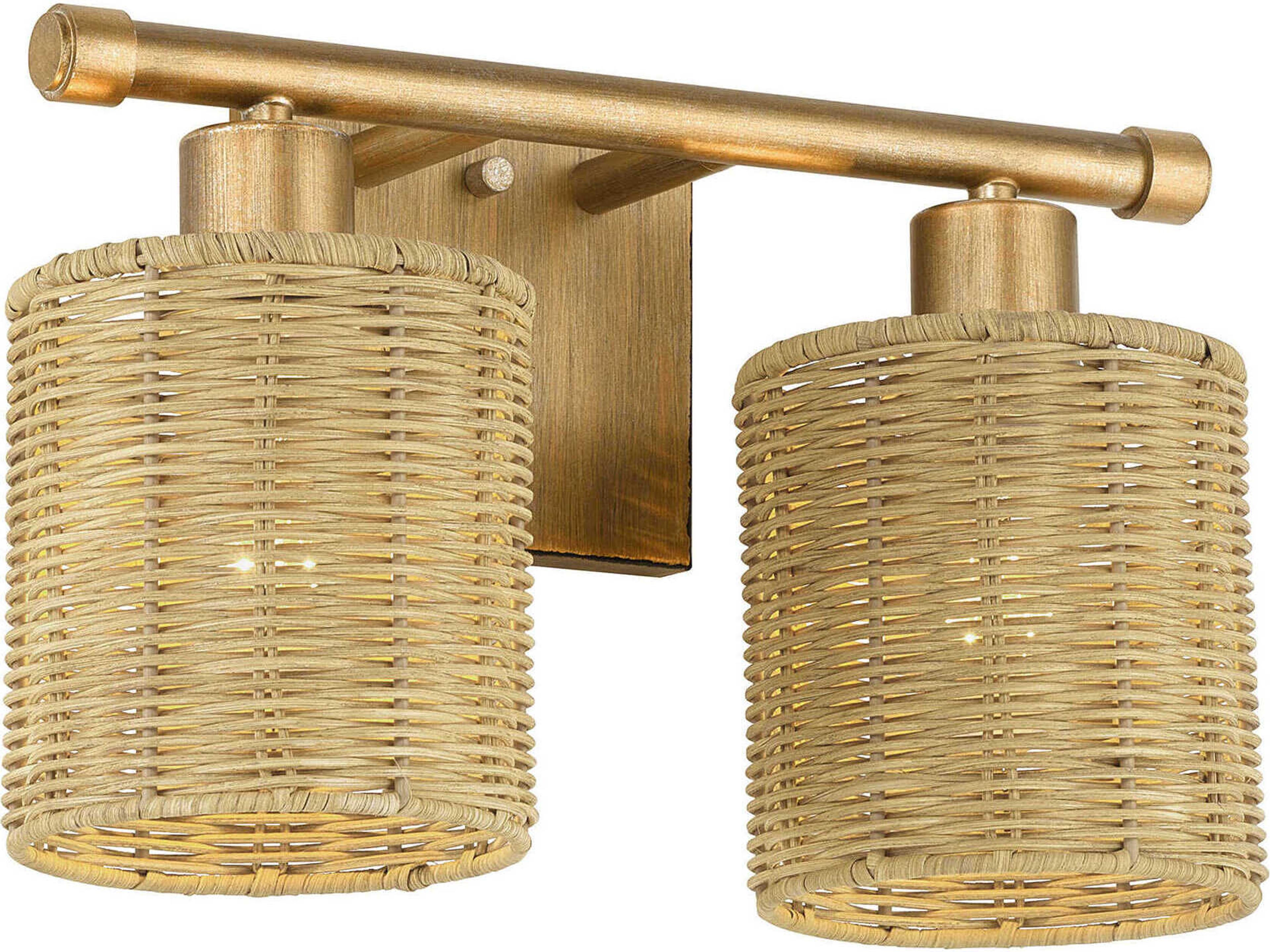 Livex Lighting Weavington 2-Light Antique Gold Leaf Vanity Light