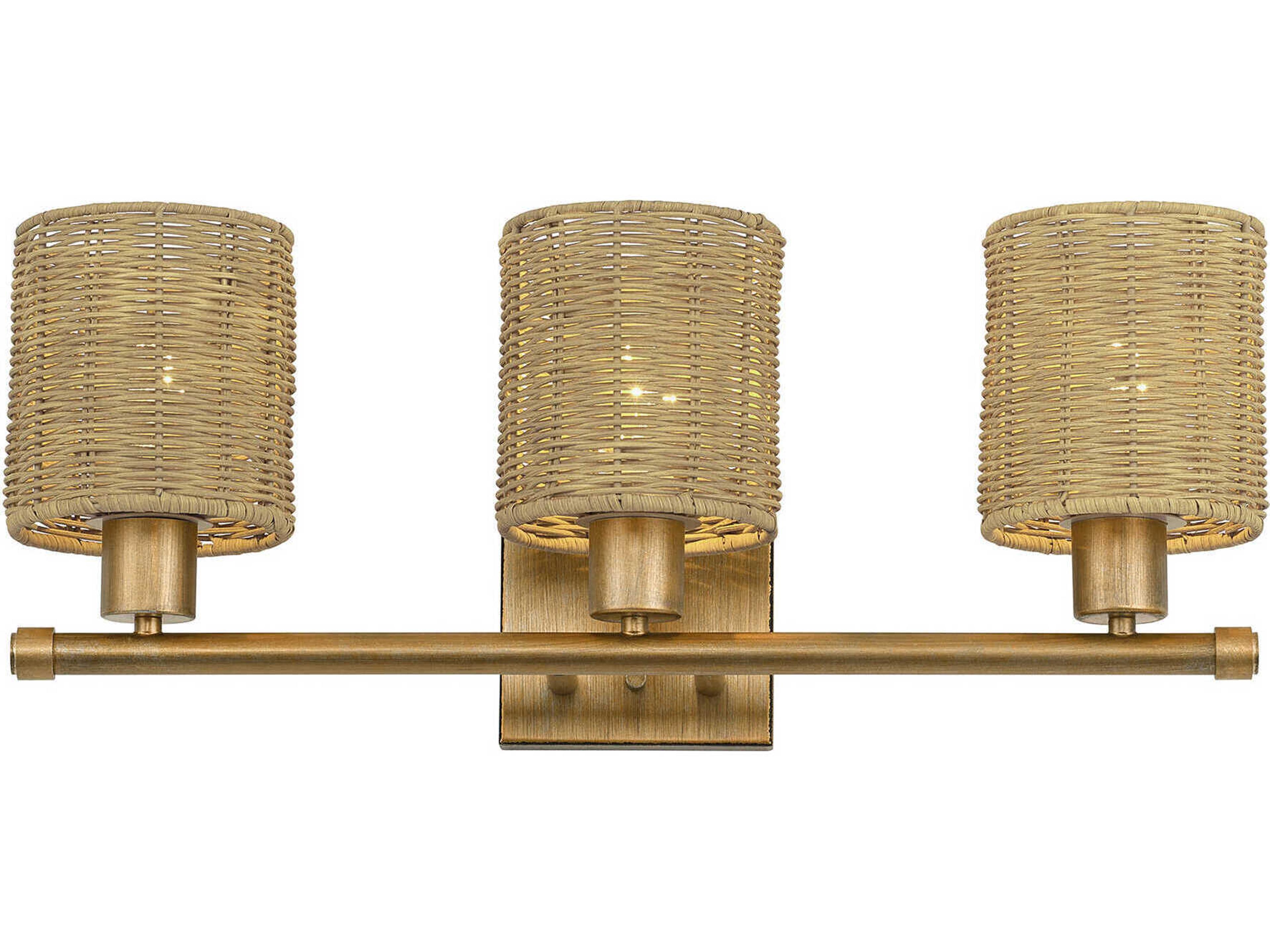 Livex Lighting Weavington 3-Light Antique Gold Leaf Vanity Light