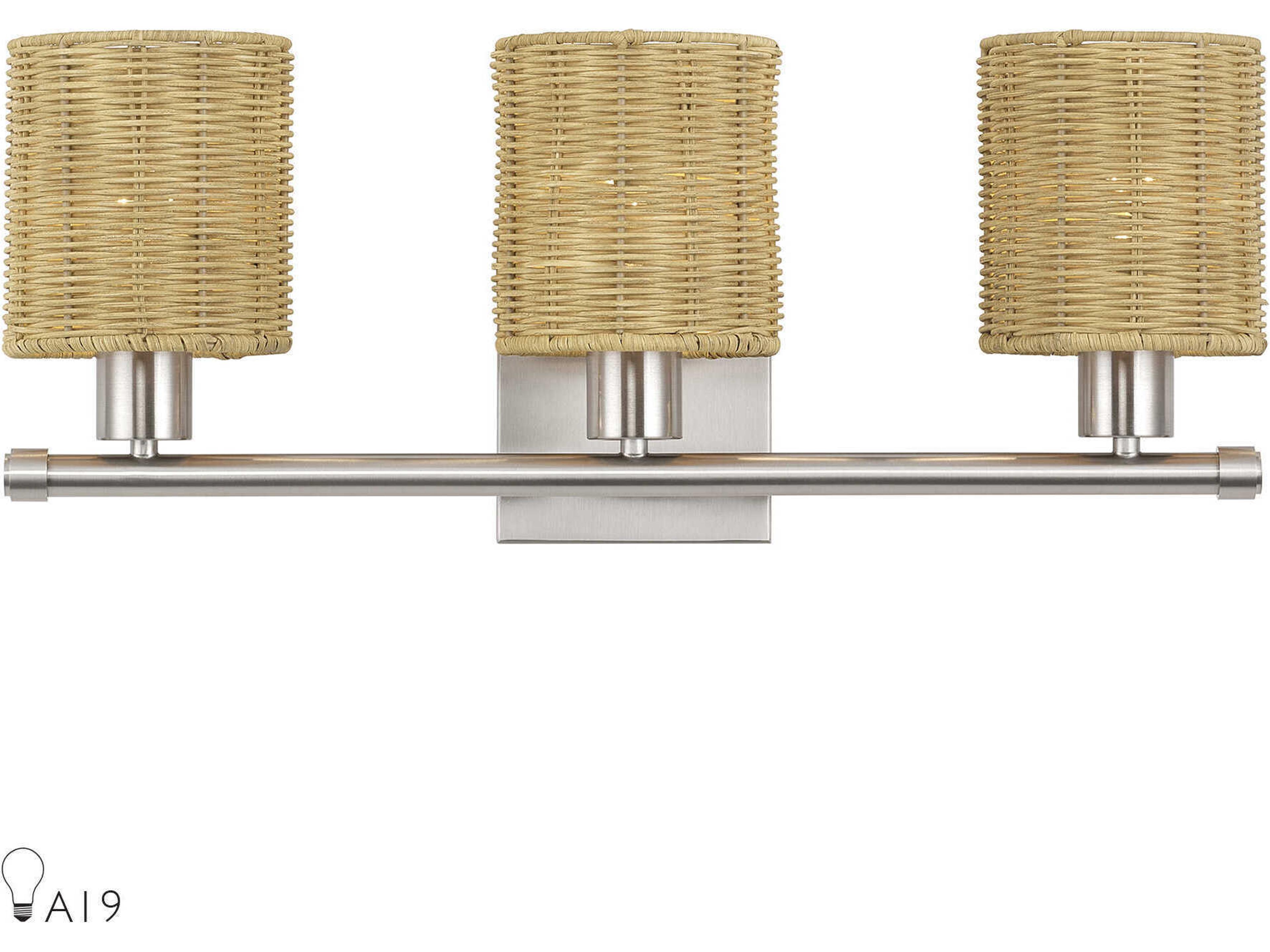Livex Lighting Weavington 3-Light Brushed Nickel Vanity Light