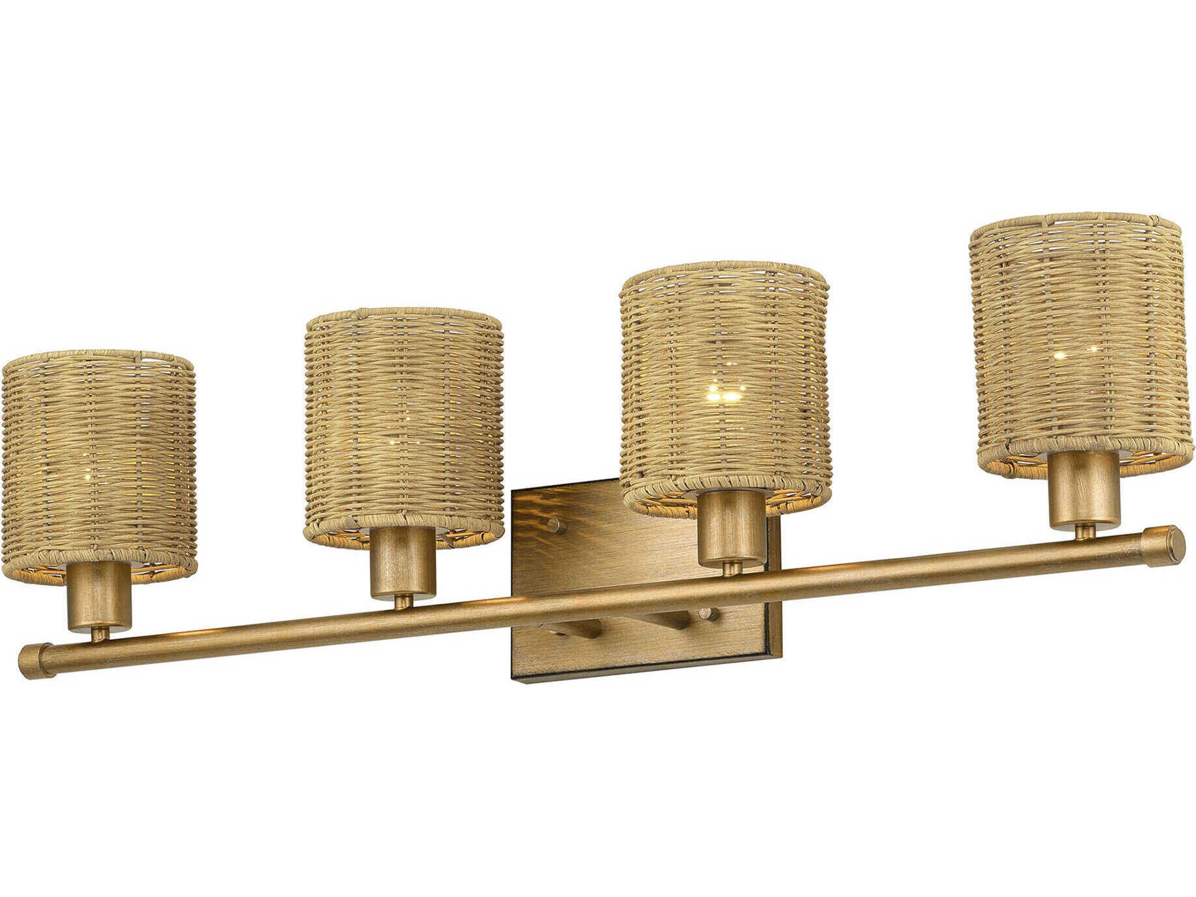 Weavington 4-Light Antique Gold Leaf Vanity Light