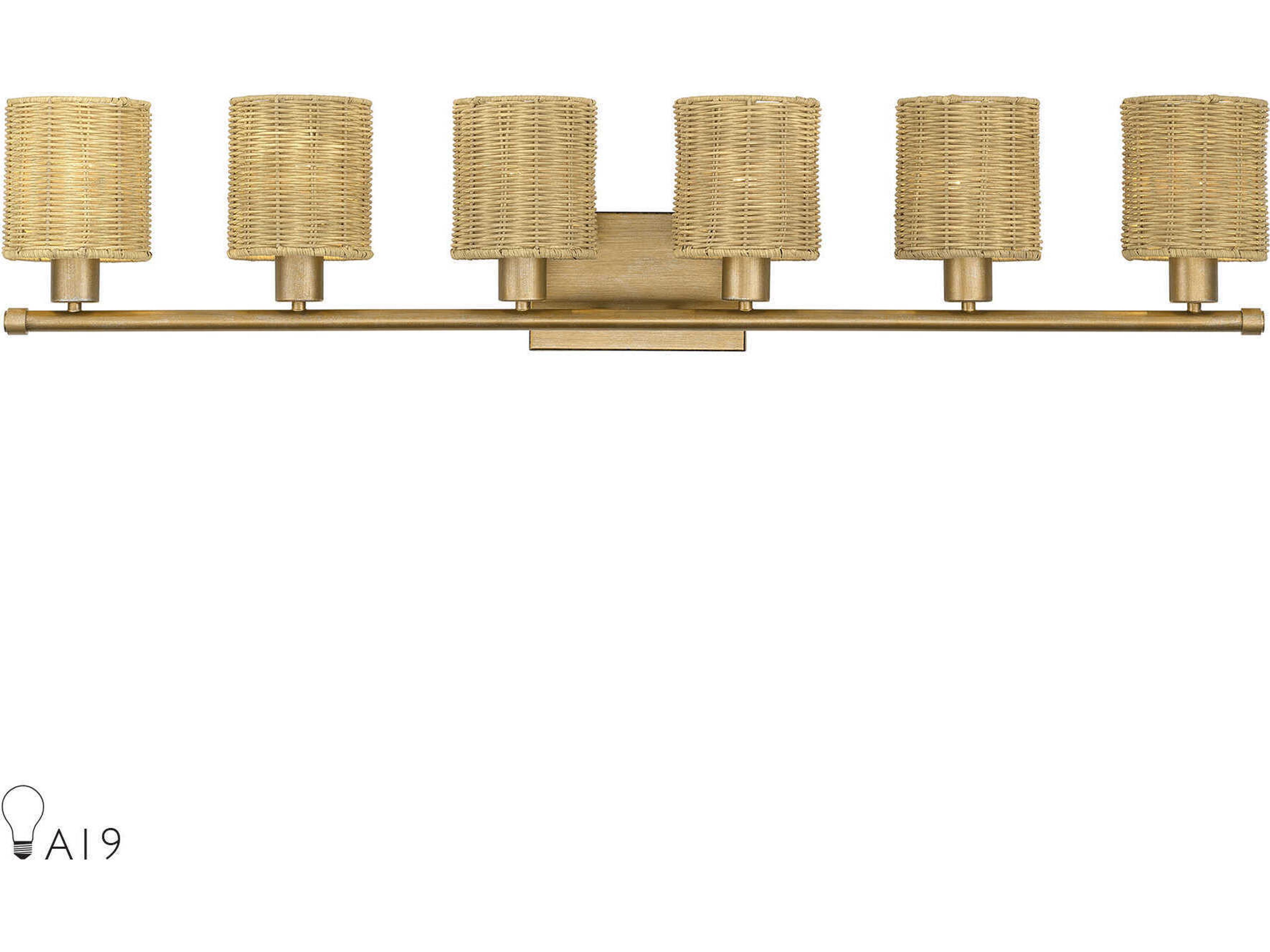 Livex Lighting Weavington 6-Light Antique Gold Leaf Vanity Light
