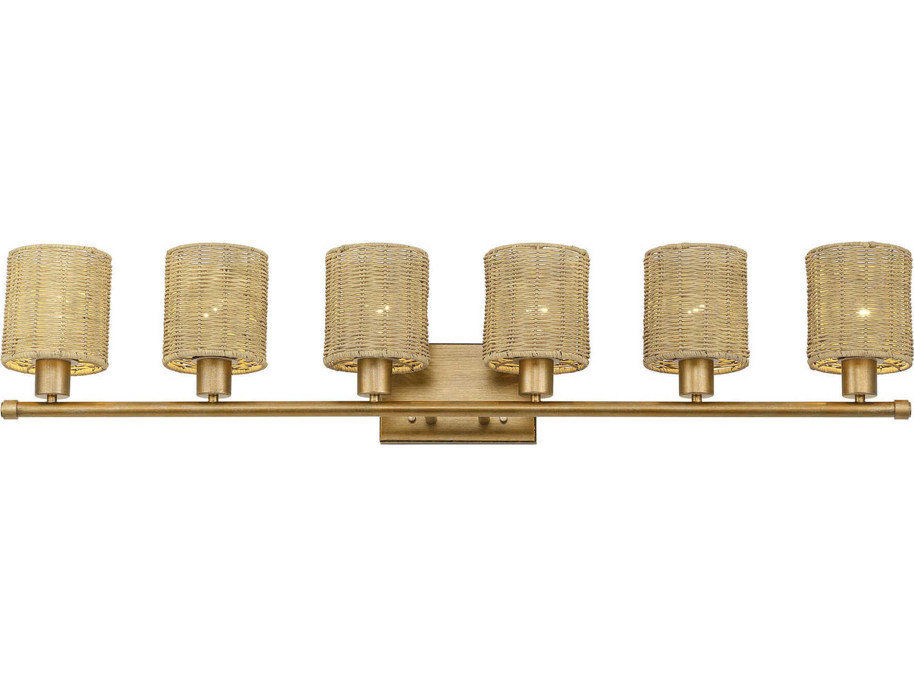 Livex Lighting Weavington 6-Light Antique Gold Leaf Vanity Light