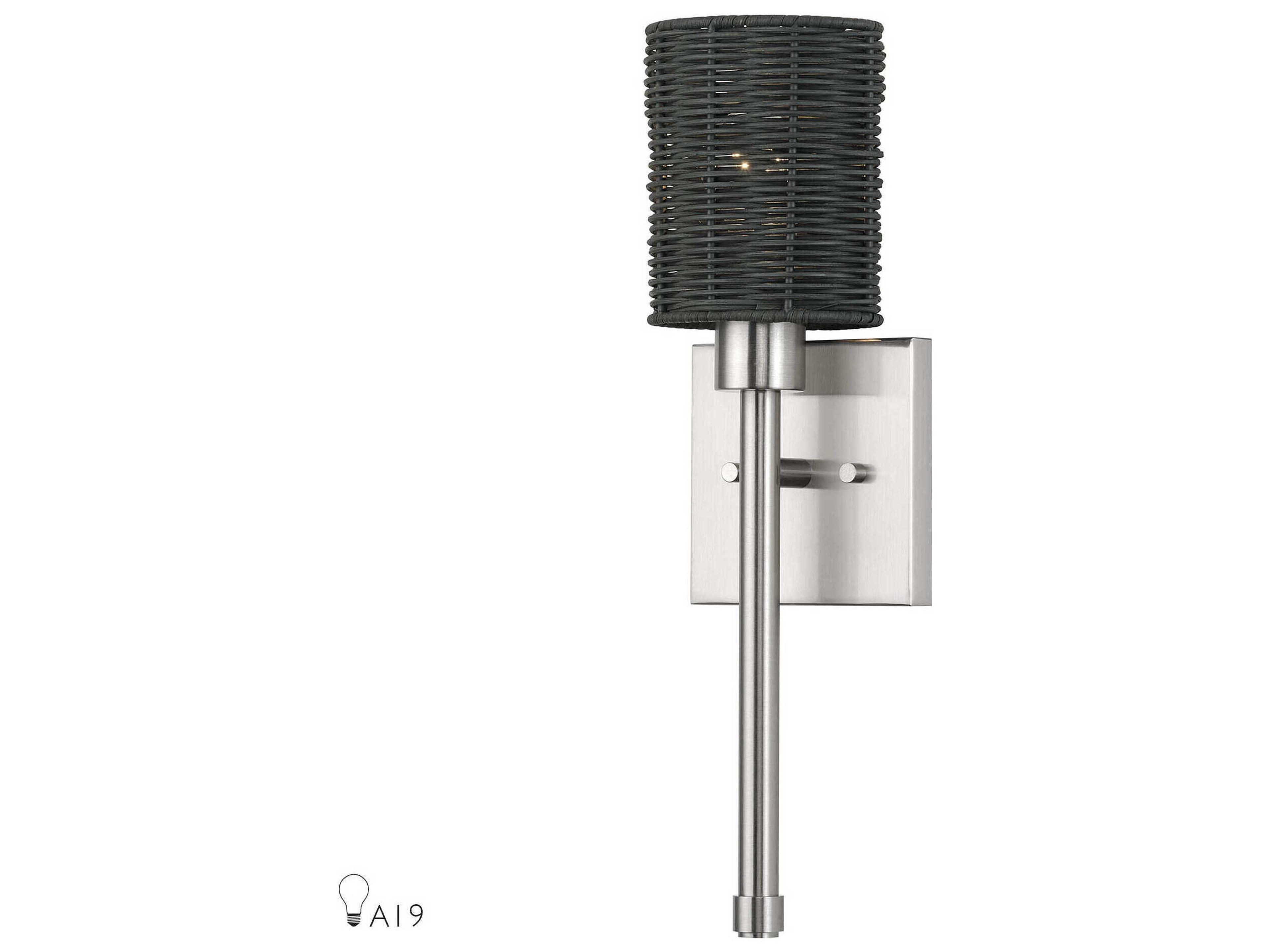 Livex Lighting Weavington 1-Light Brushed Nickel Wall Sconce