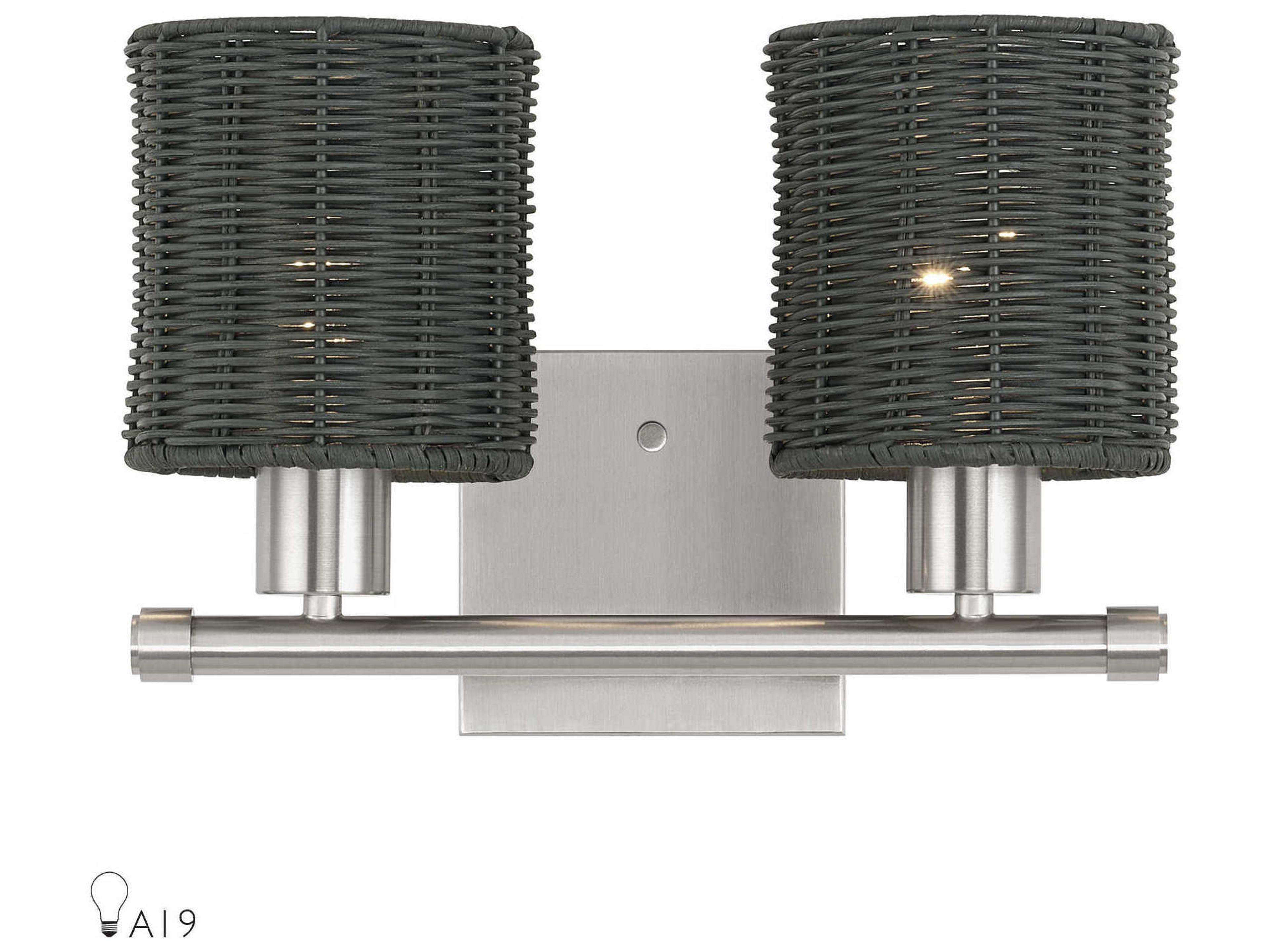 Livex Lighting Weavington 2-Light Brushed Nickel Vanity Light