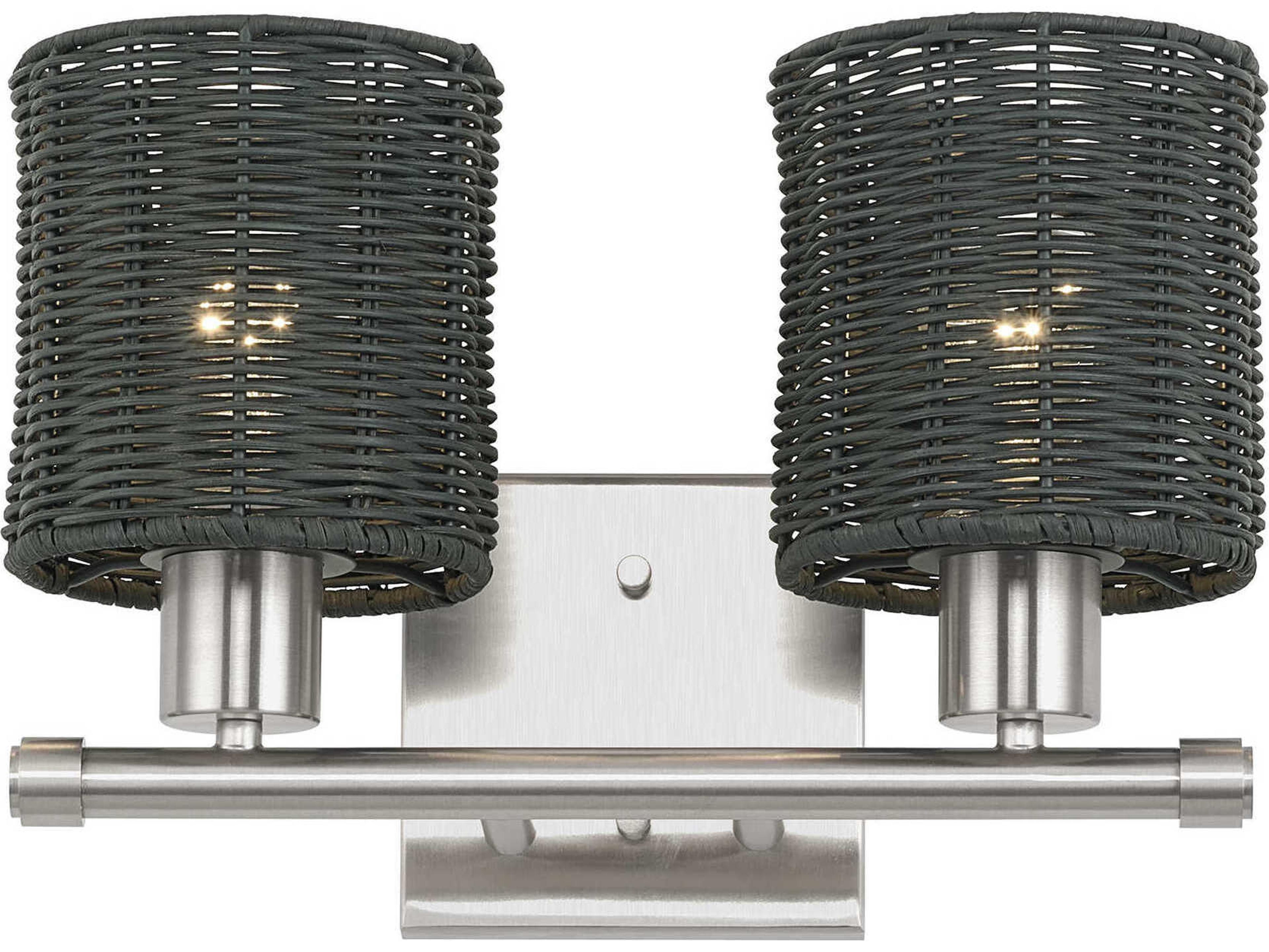 Livex Lighting Weavington 2-Light Brushed Nickel Vanity Light