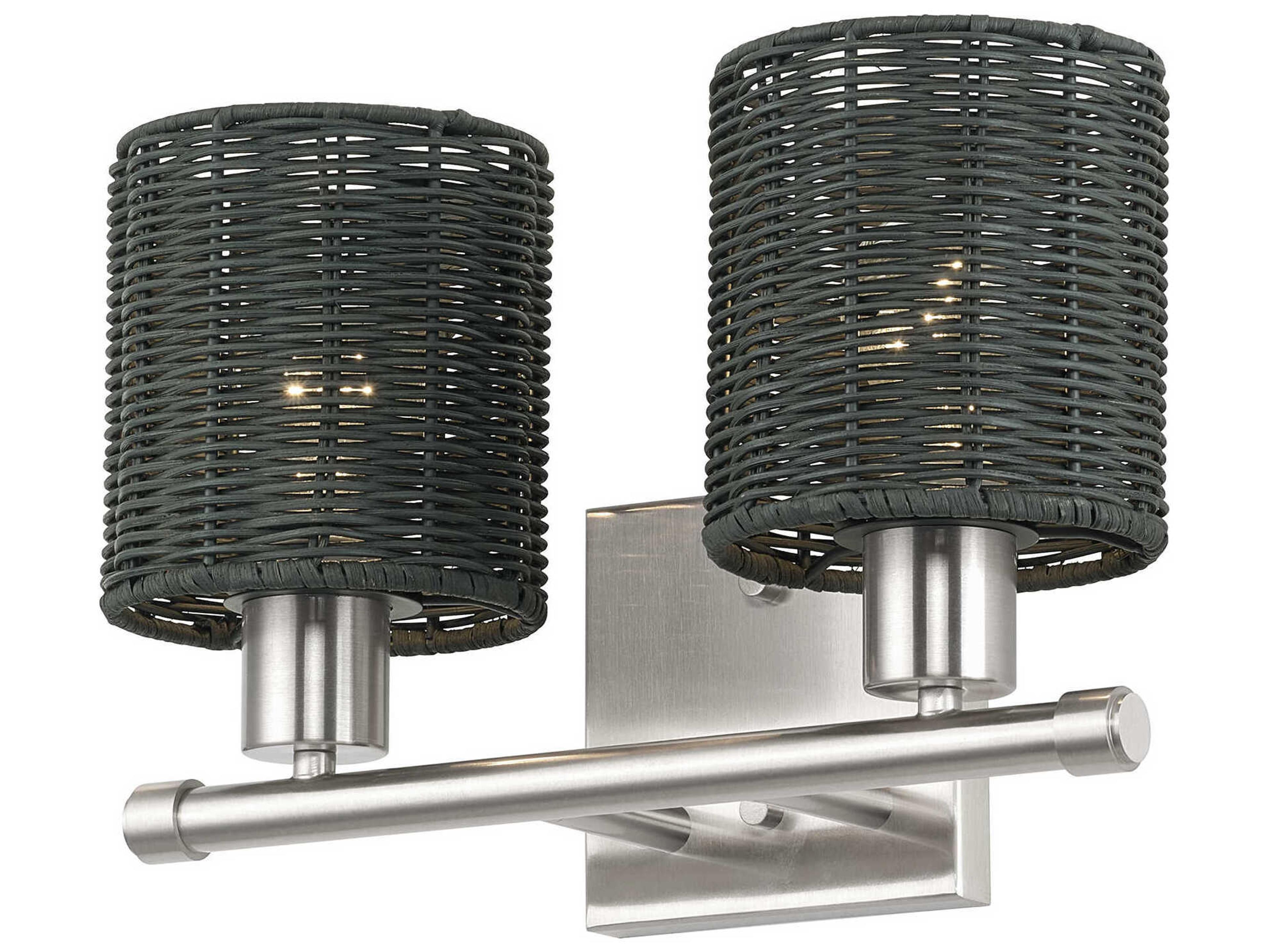 Weavington 2-Light Brushed Nickel Vanity Light