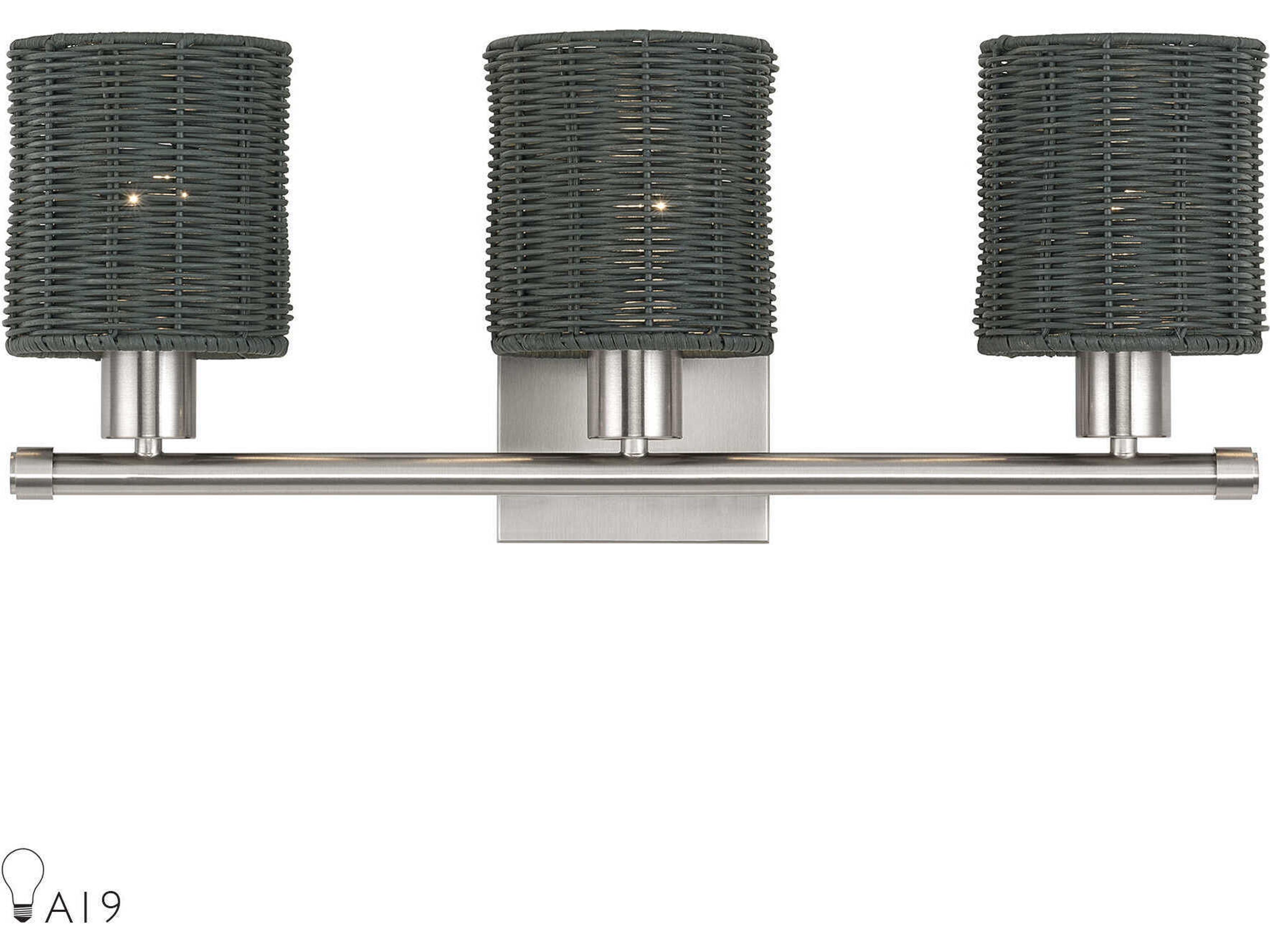 Livex Lighting Weavington 3-Light Brushed Nickel Vanity Light