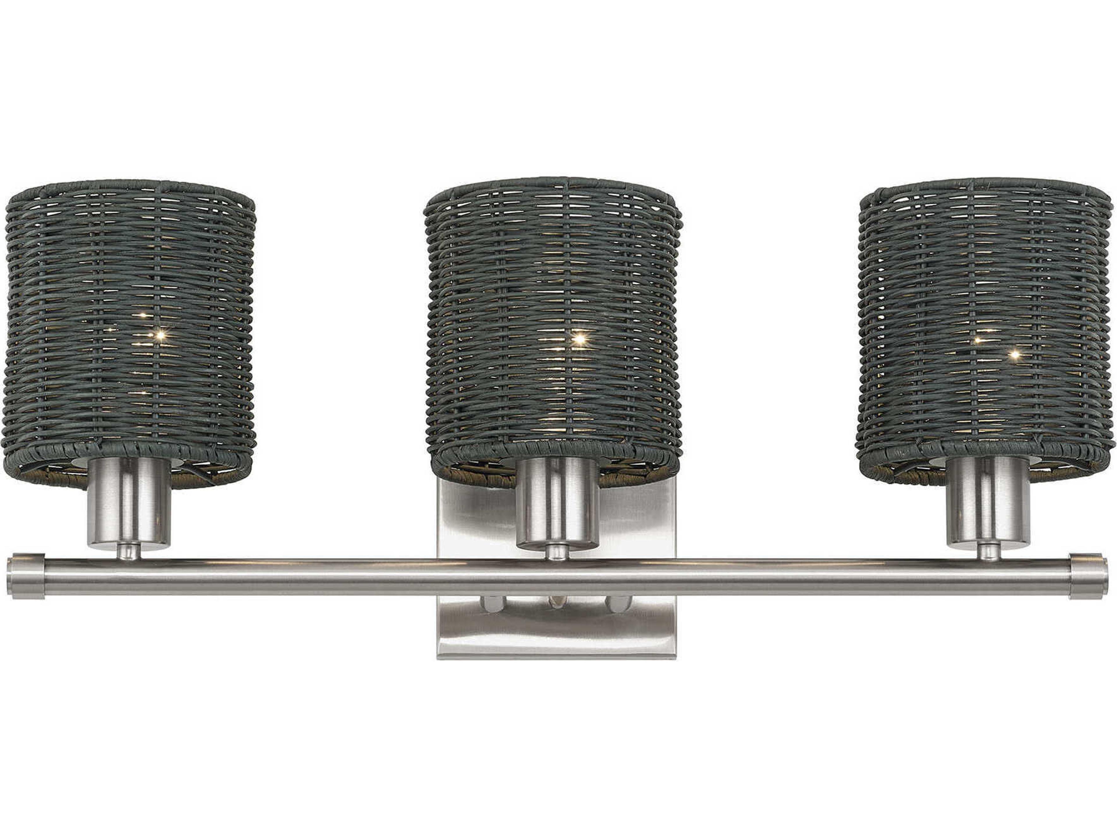 Livex Lighting Weavington 3-Light Brushed Nickel Vanity Light