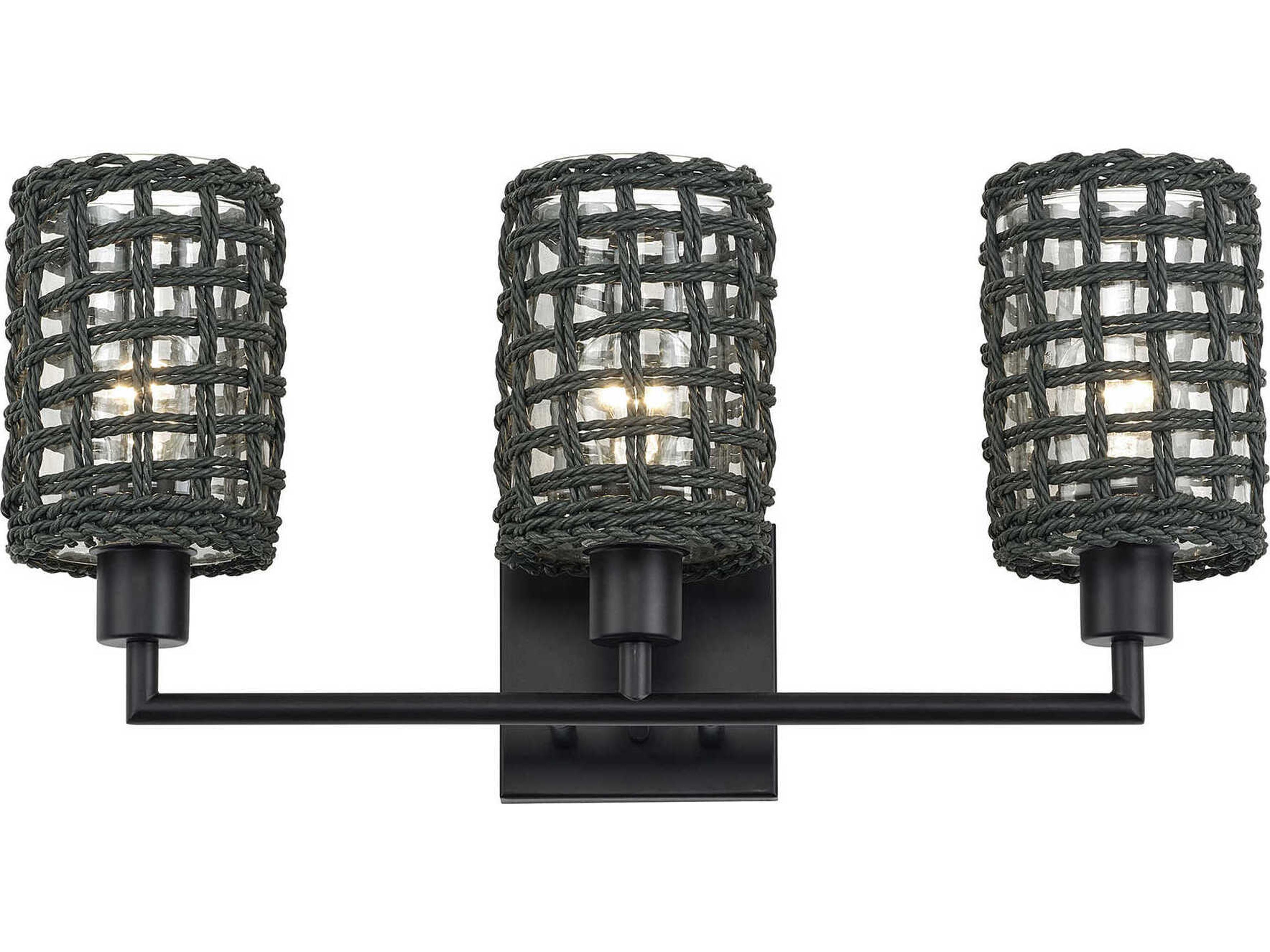 Livex Lighting Twinewell 3-Light Black Vanity Light