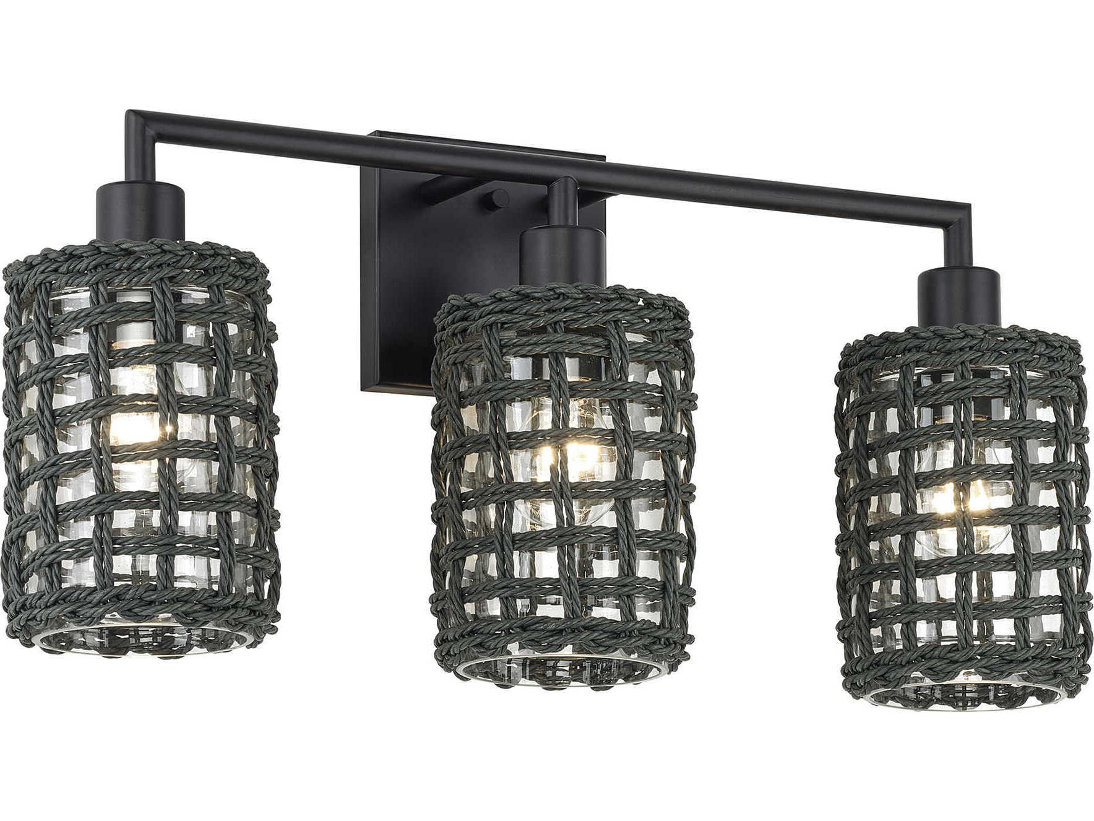Livex Lighting Twinewell 3-Light Black Vanity Light