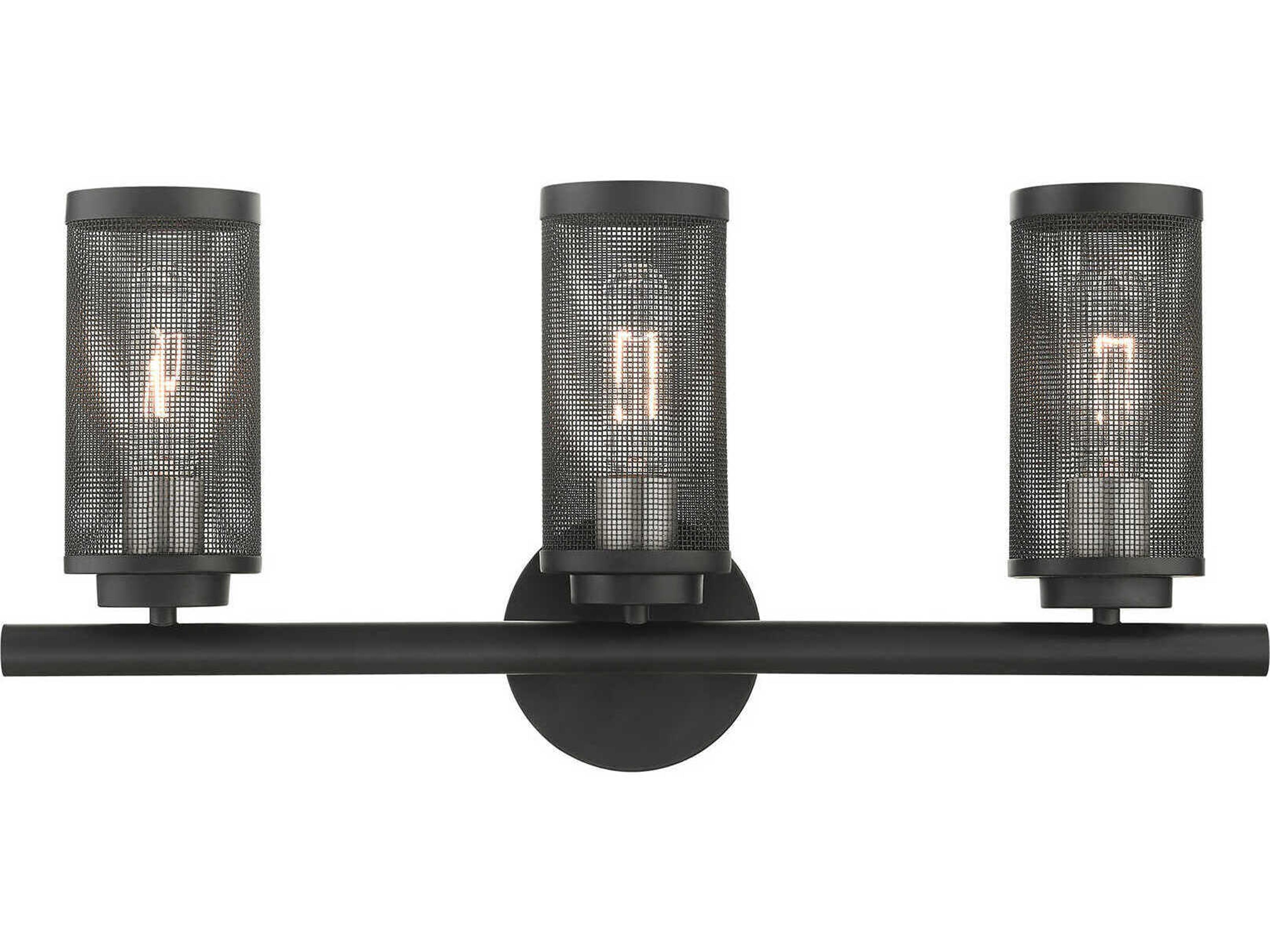 Industro 3-Light Black Brushed Nickel Vanity Light