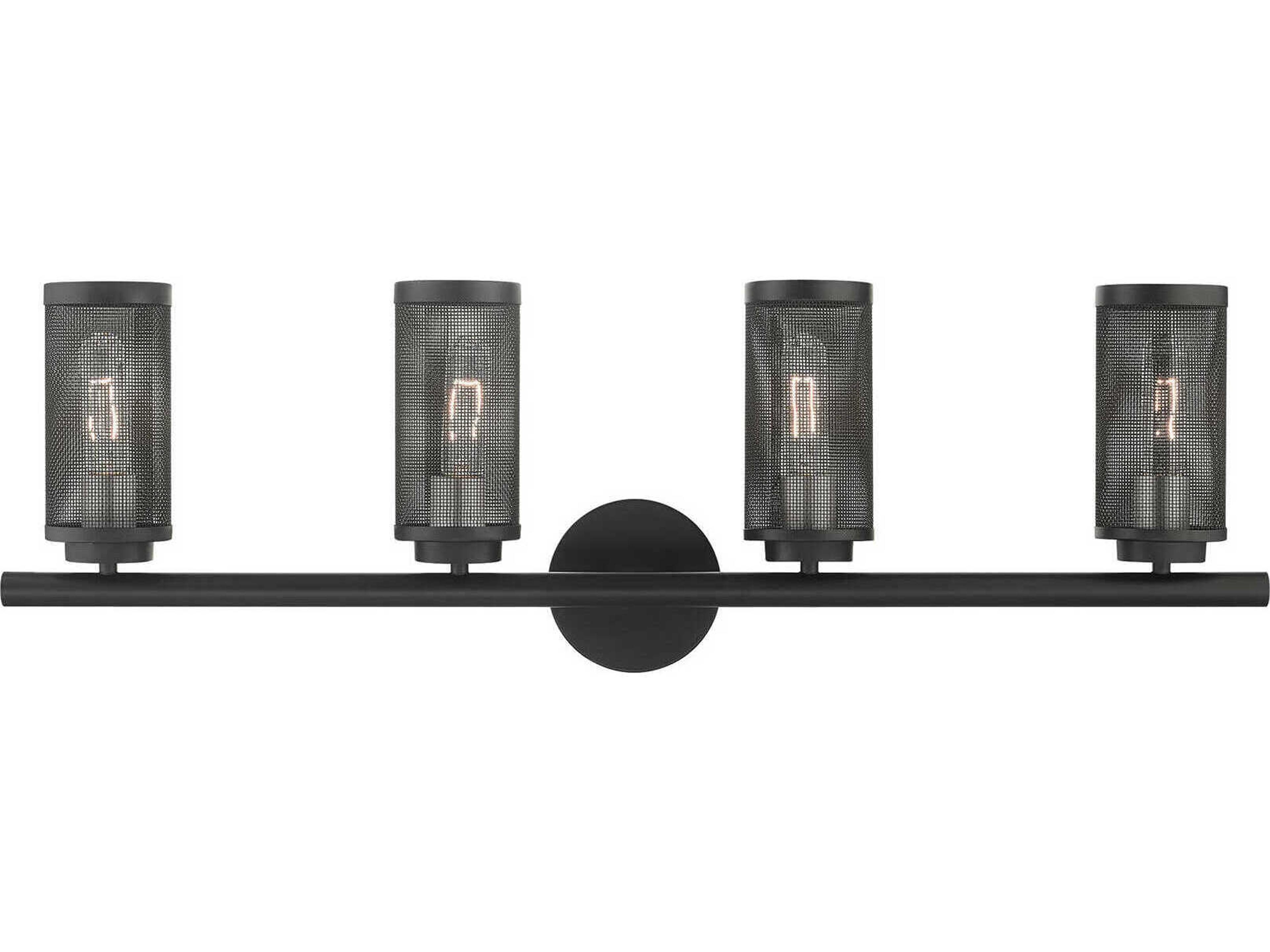 Industro 4-Light Black Brushed Nickel Vanity Light