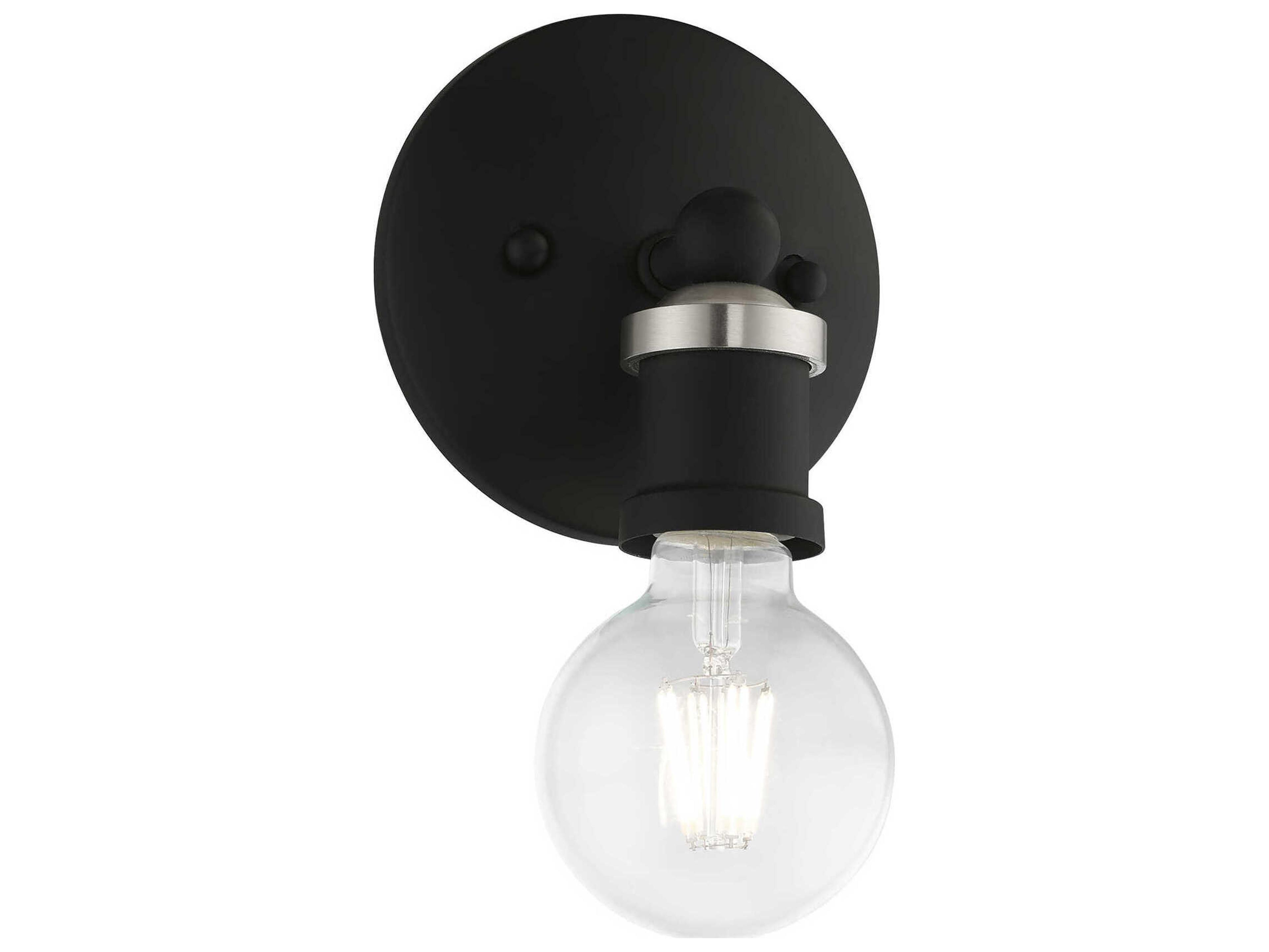 Livex Lighting Lansdale 1-Light Black Brushed Nickel Wall Sconce