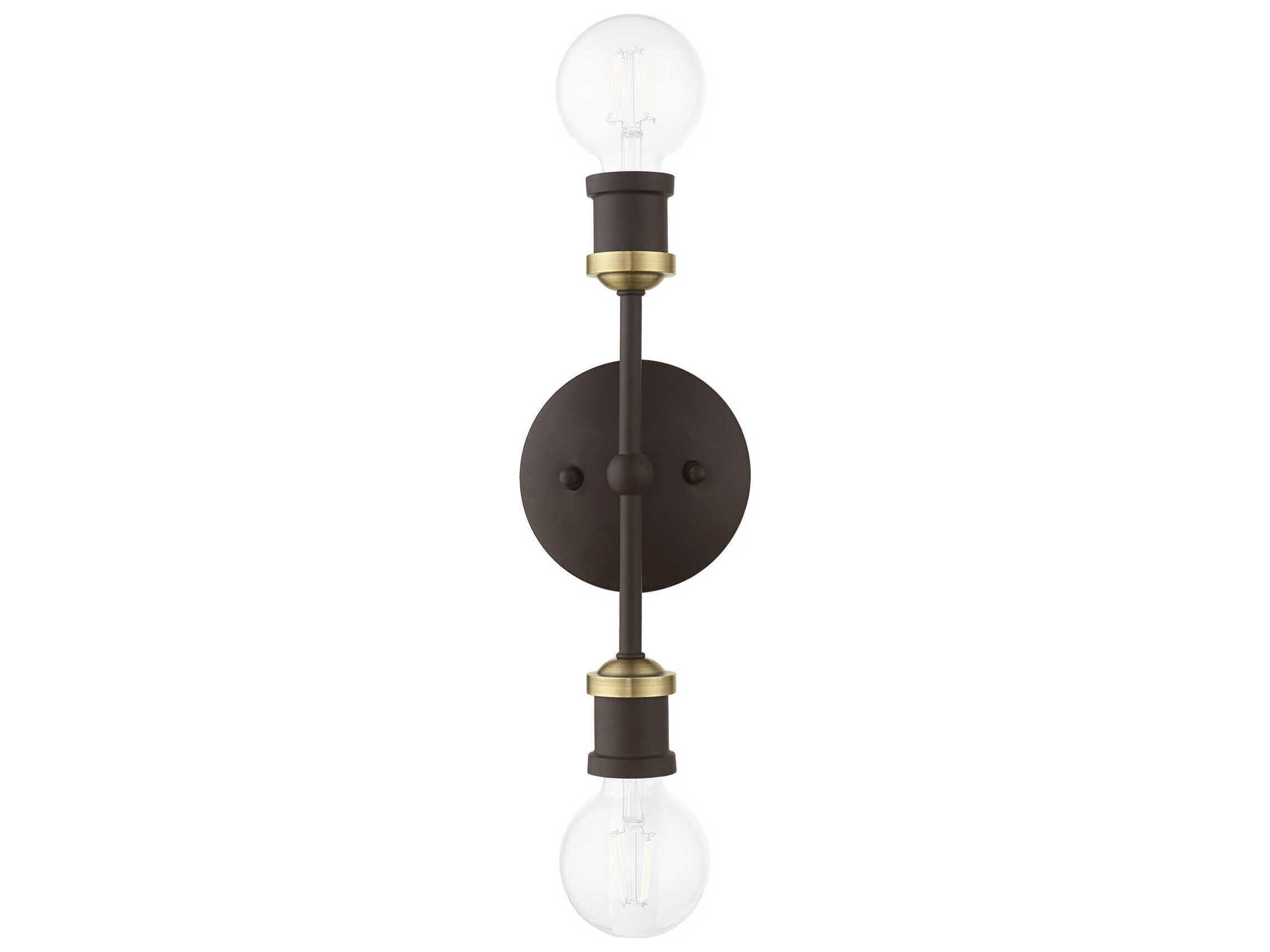 Livex Lighting Lansdale 2-Light Bronze Antique Brass Wall Sconce