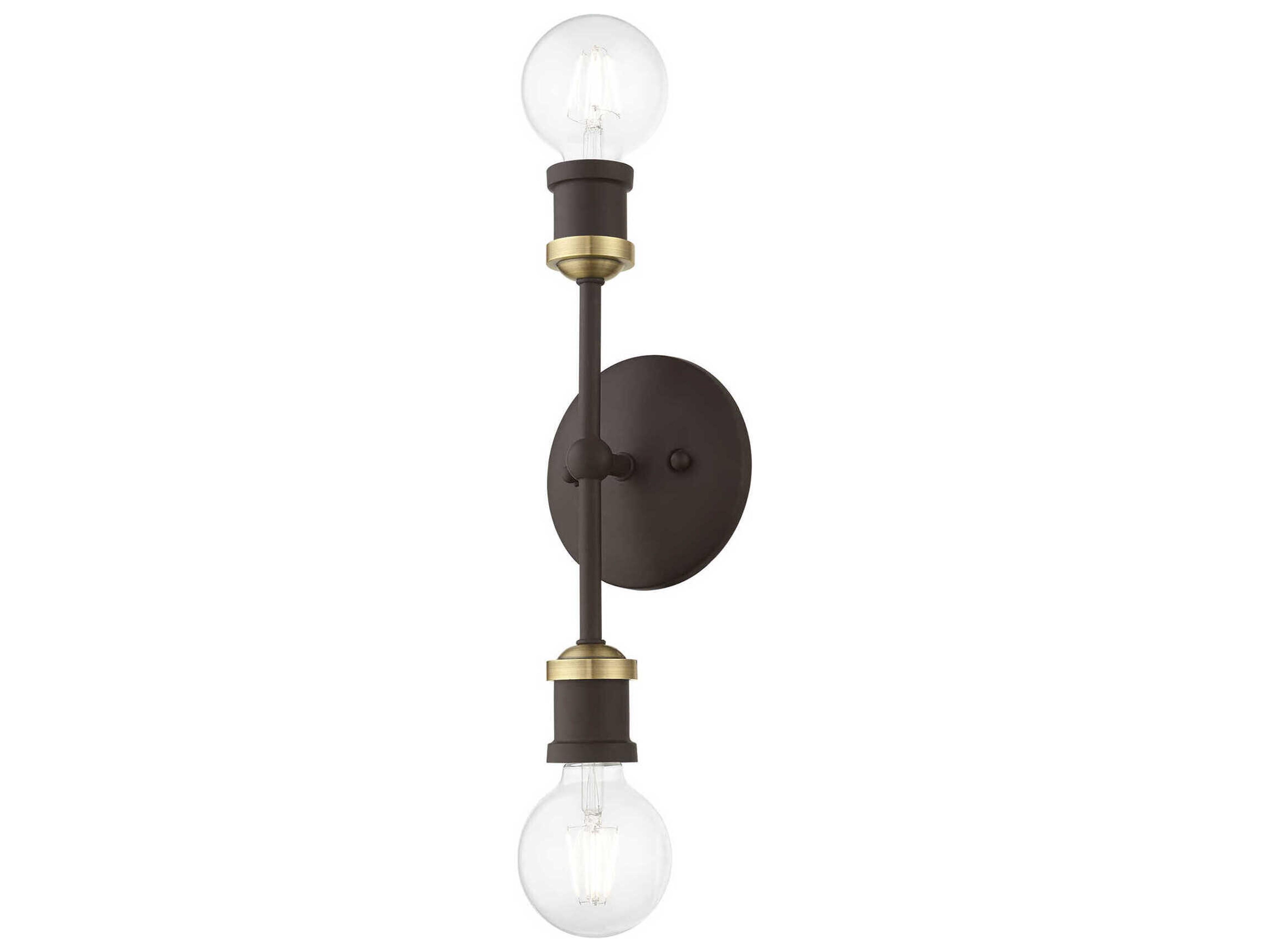 Livex Lighting Lansdale 2-Light Bronze Antique Brass Wall Sconce